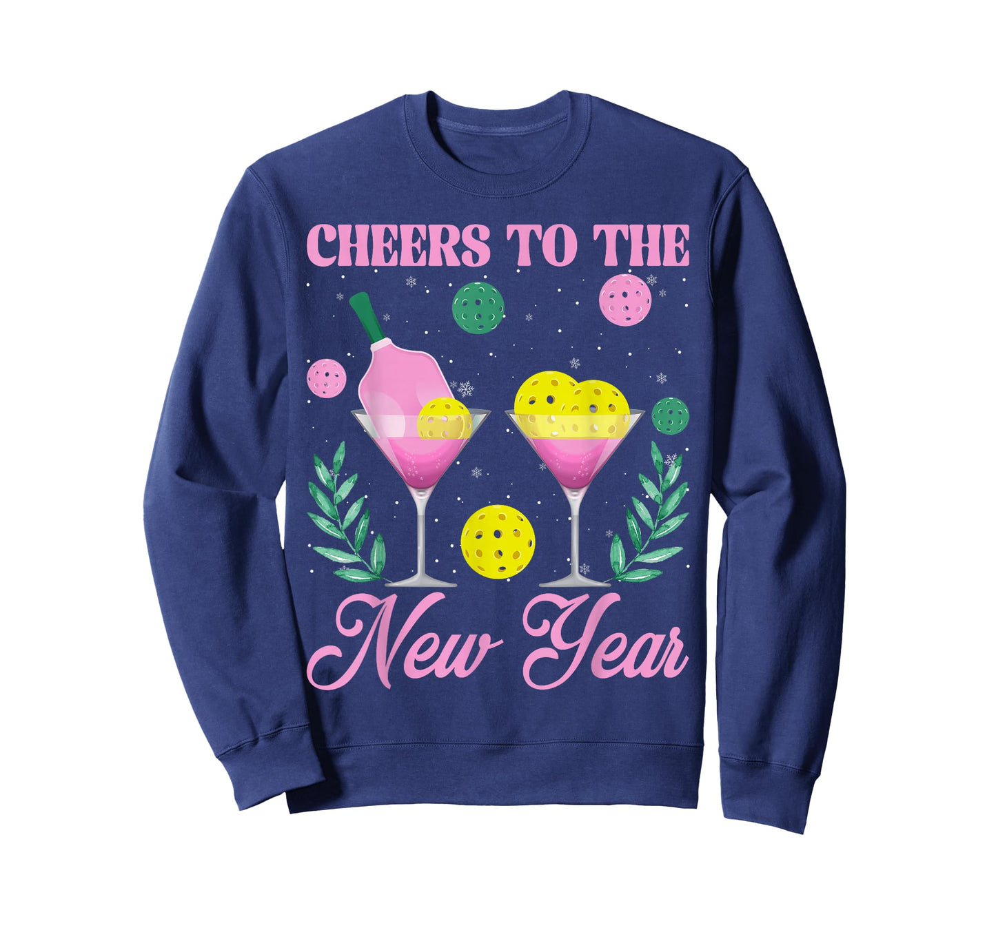 Cheers to The New Year Champagne Glass & Pickleball NYE 2026 T-Shirt