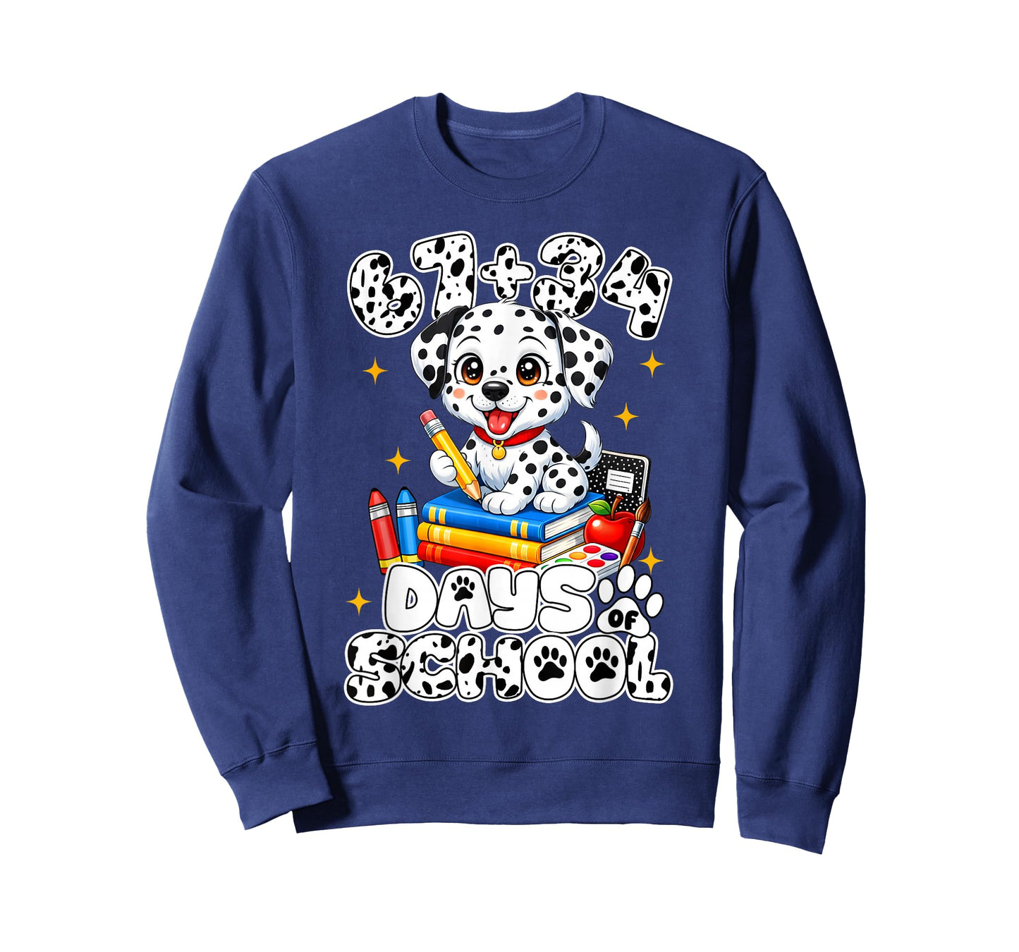 67+34 Days School 101 Days Cute Dog T-Shirt