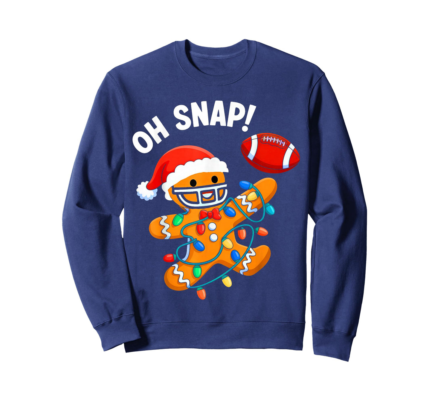 Oh Snap Gingerbreadman Christmas Football T-Shirt