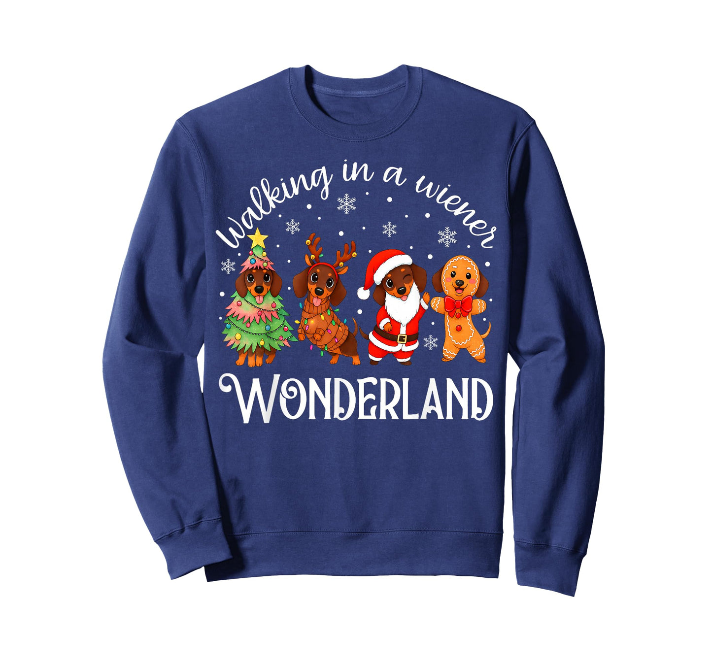 Walking in A Weiner Wonderland Funny Dachshund Christmas T-Shirt