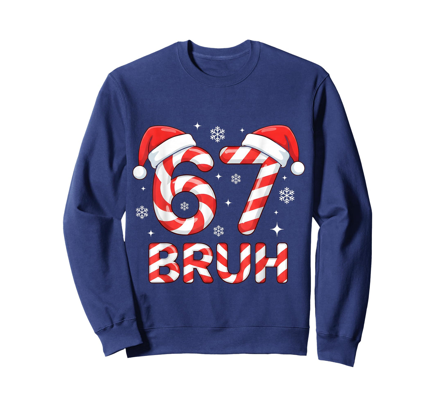 67 Meme Six Seven Memes Candy Cane Christmas Boys Girls Kids T-Shirt
