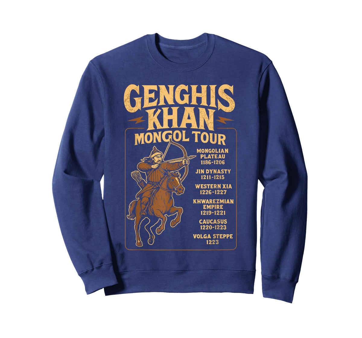 Genghis Khan Mongol Tour Vintage History Design T-Shirt