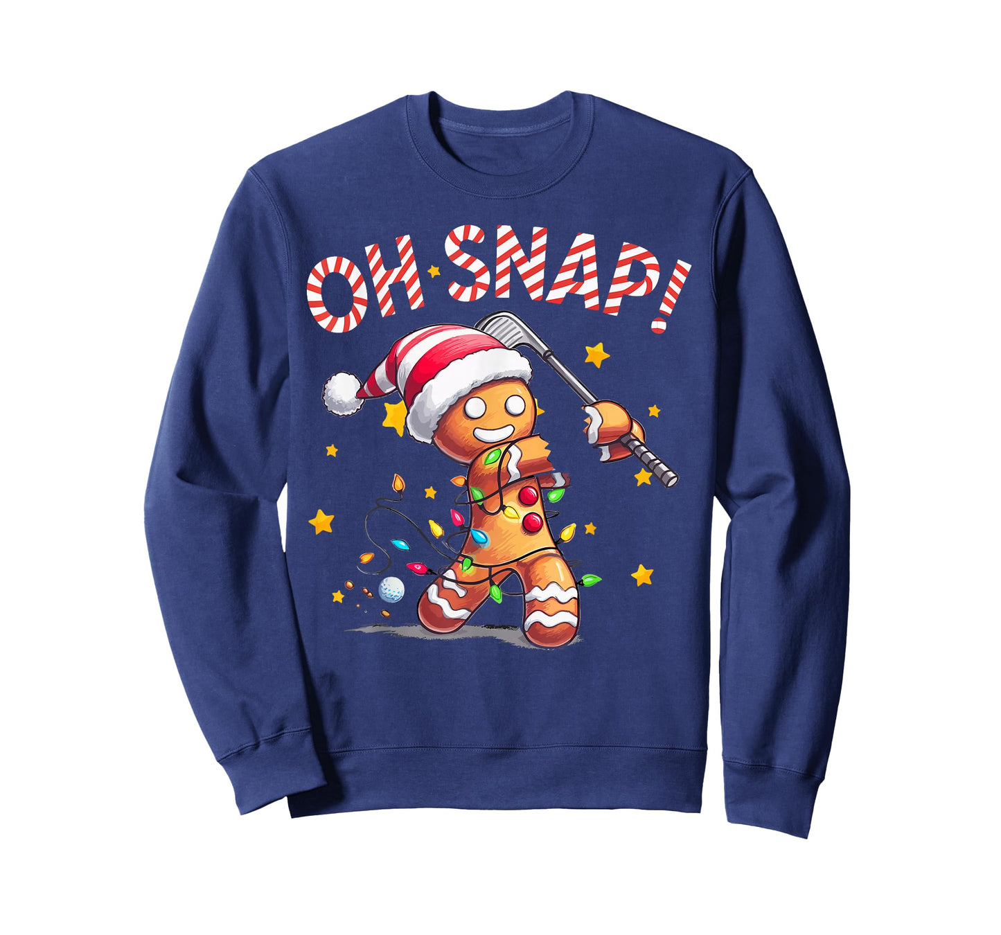 Oh Snap Gingerbreadman Xmas Golfer Golf Christmas Golfing T-Shirt