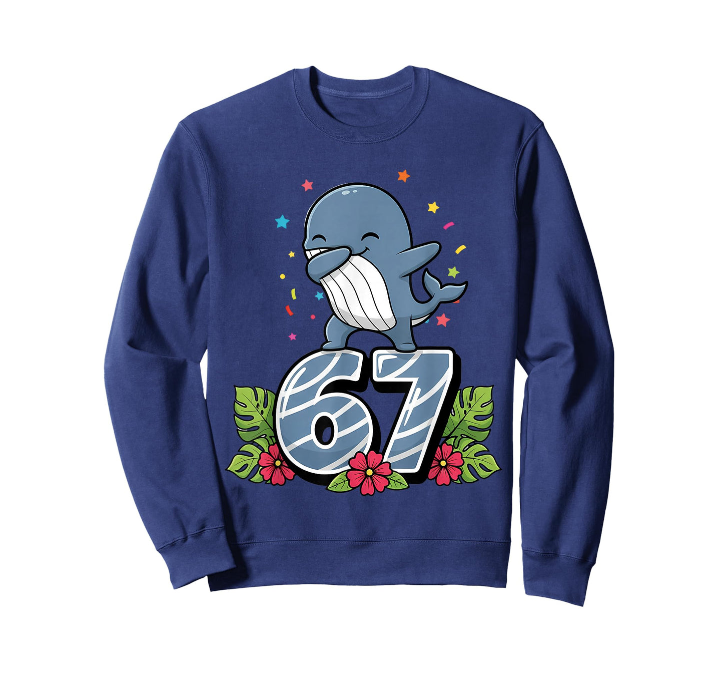 Six Seven Meme Dabbing Baby Whale 67 Funny Gen Z Apha T-Shirt