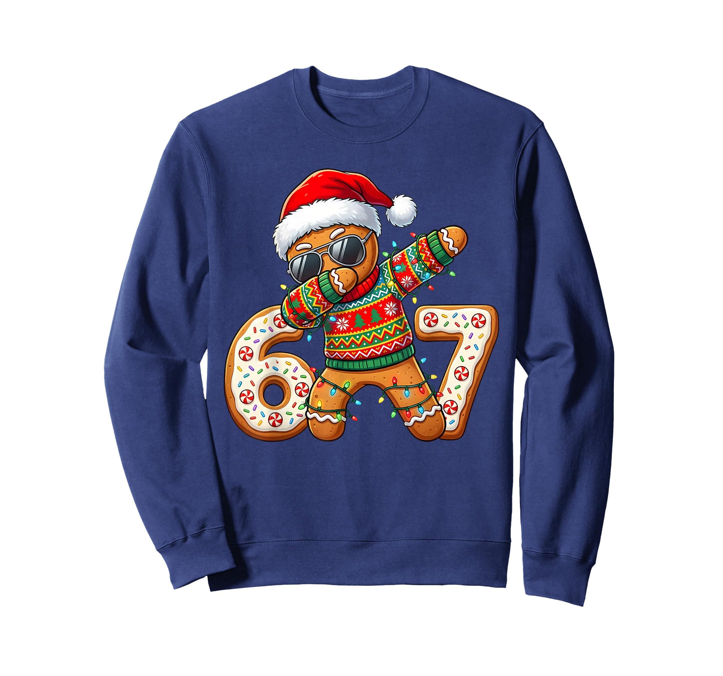 Funny Gingerbread Six Seven 67 Ice Cream Drip Christmas Boys T-Shirt