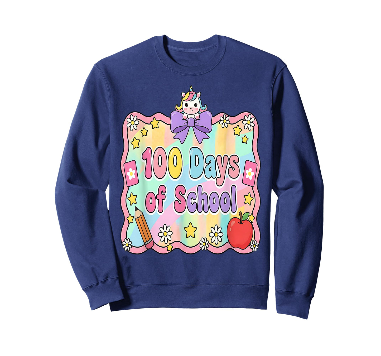 100 Days of School Girls Unicorn 100th Day of School Kids T-Shirt