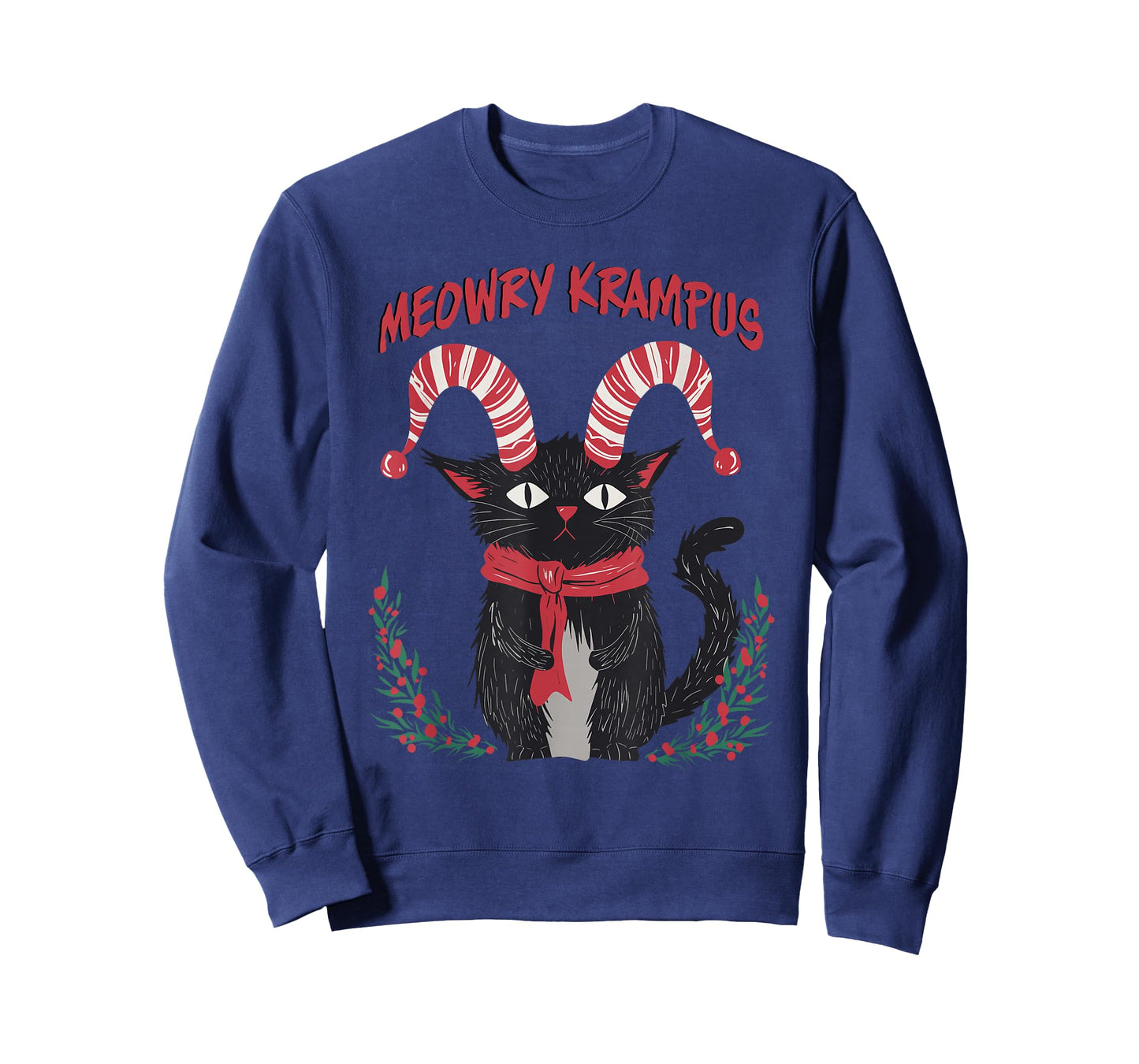 Meowry Krampus Funny Krampus is Coming to Town Cat Christmas T-Shirt