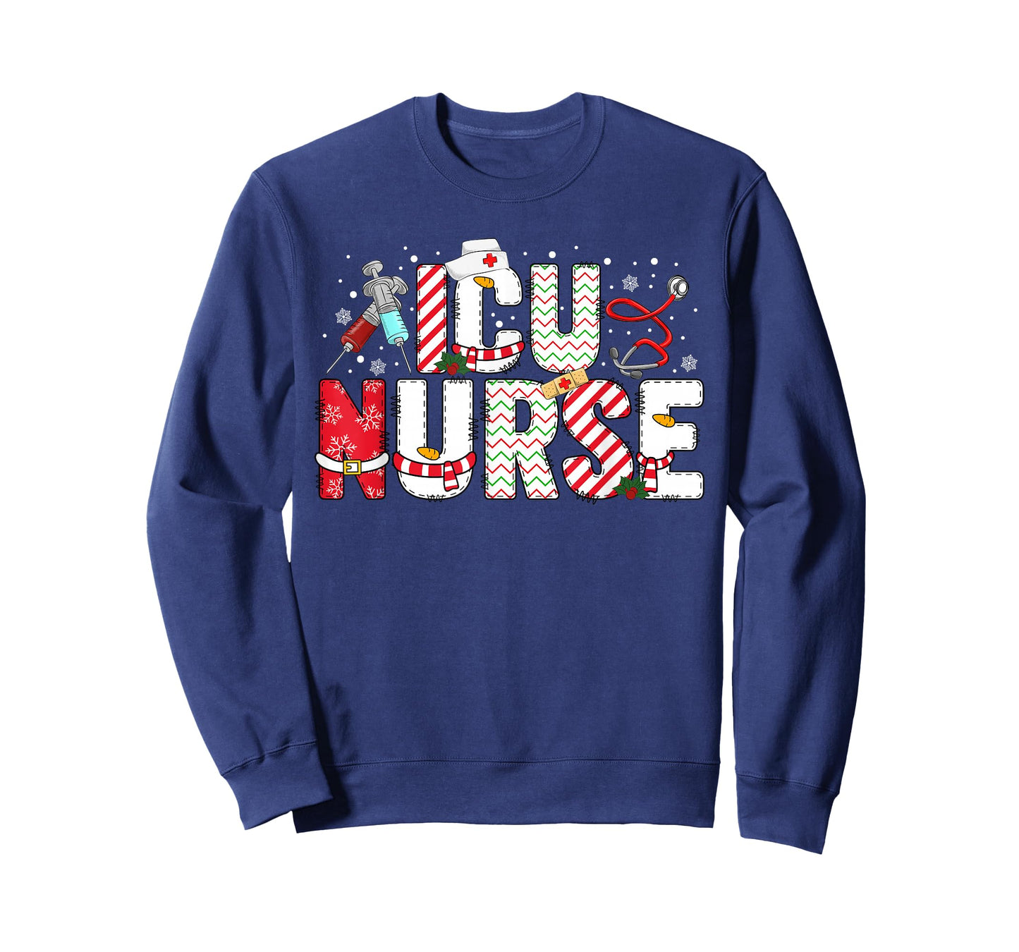 Coquette ICU Nurse Christmas Nurse Pajama Xmas Nurse Crew T-Shirt