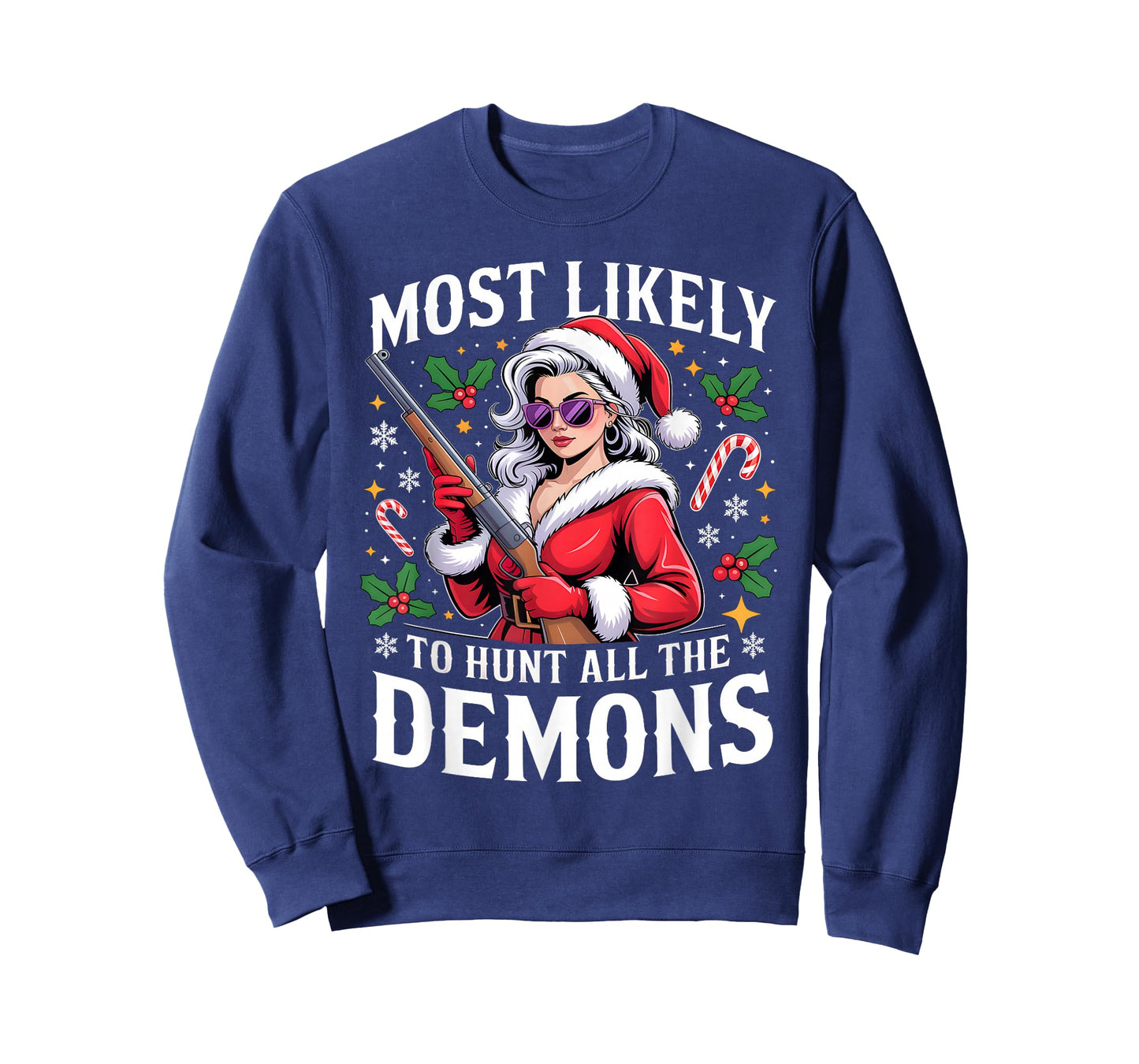 Santa Girl Most Likely to Hunt Demons Christmas T-Shirt