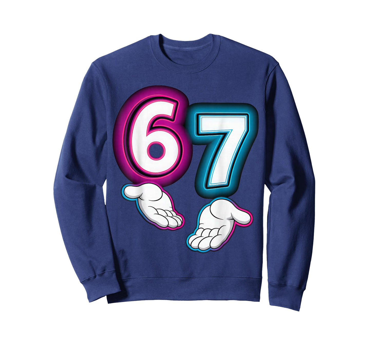Six Seven 67 Meme 6 7 Glowing Hands T-Shirt