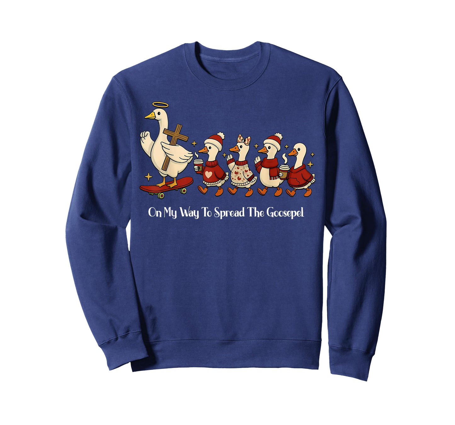 On My Way to Spread The Gospel Christian Christmas Goose T-Shirt