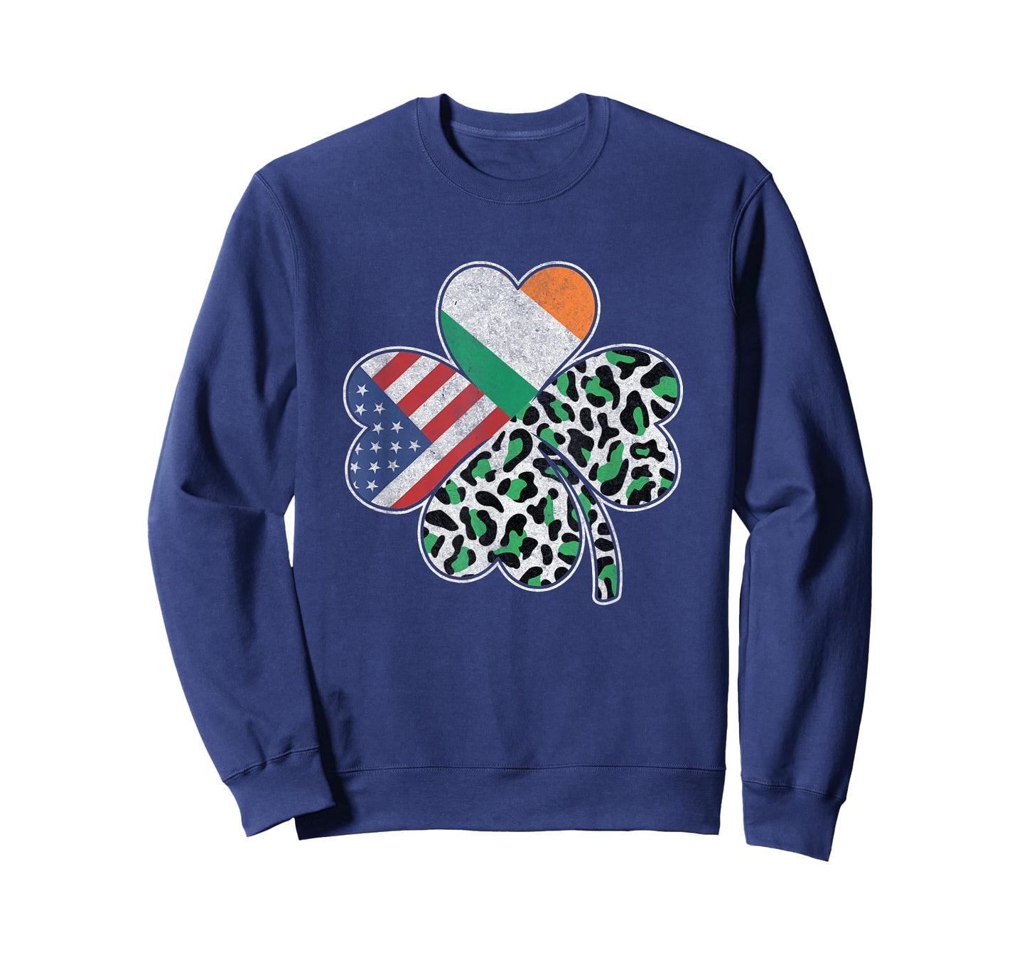 American Flag Irish Shamrock Leopard Print St Patricks Day T-Shirt