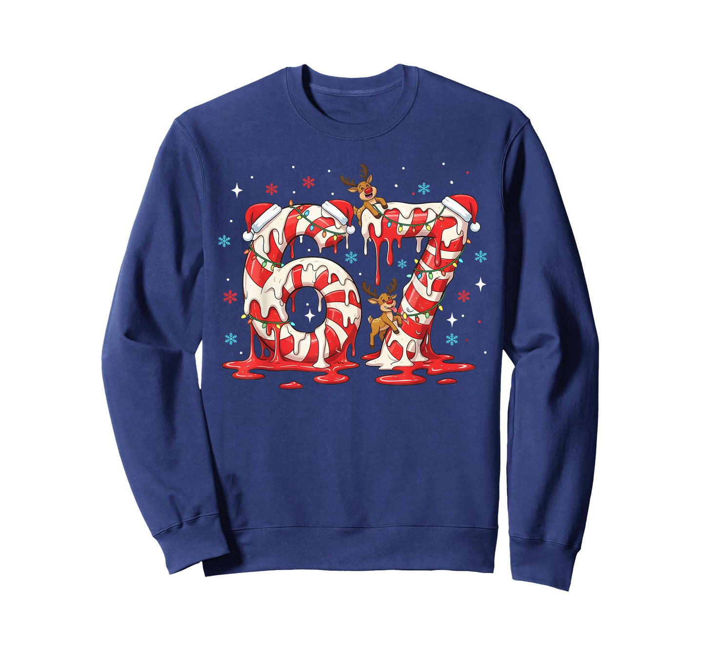 Christmas Candy Cane 67 Meme Six Seven Funny Boys Girls T-Shirt