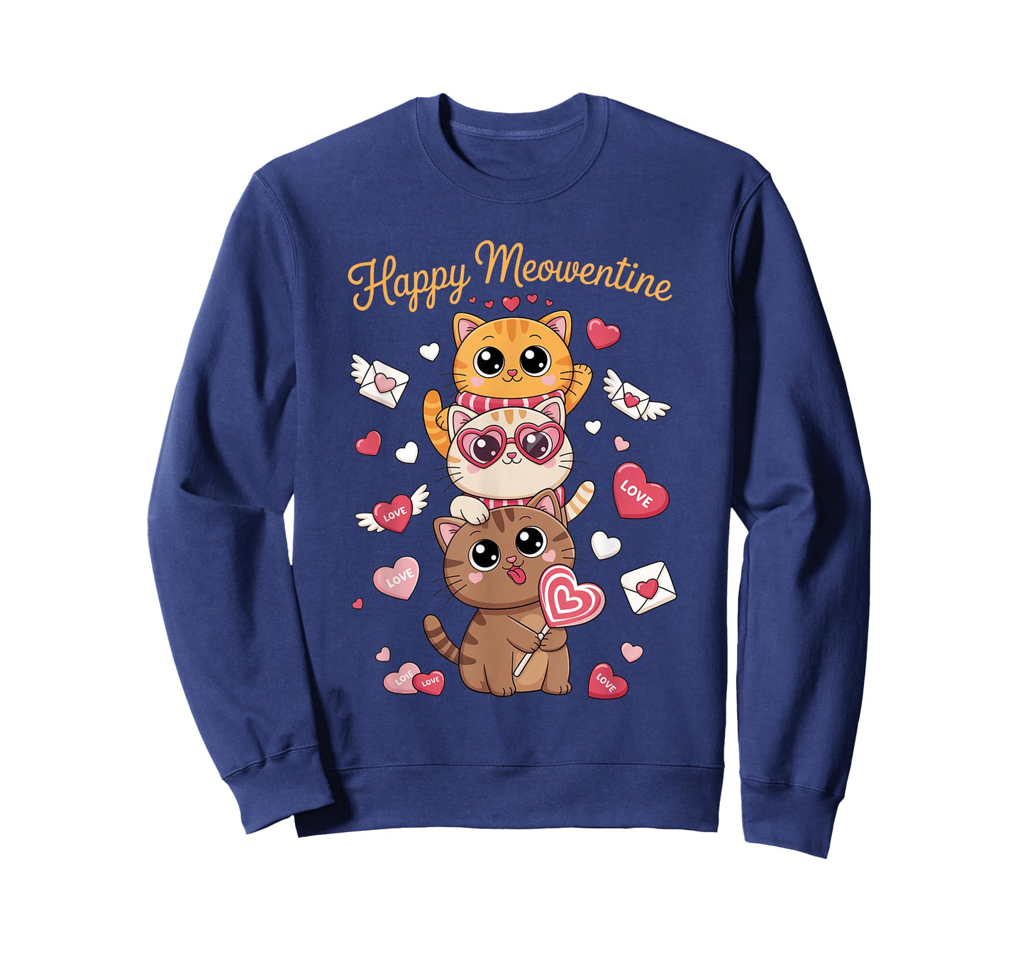 Happy Meowentines Cute Valentine Cat Lovers Girls Women Kid T-Shirt