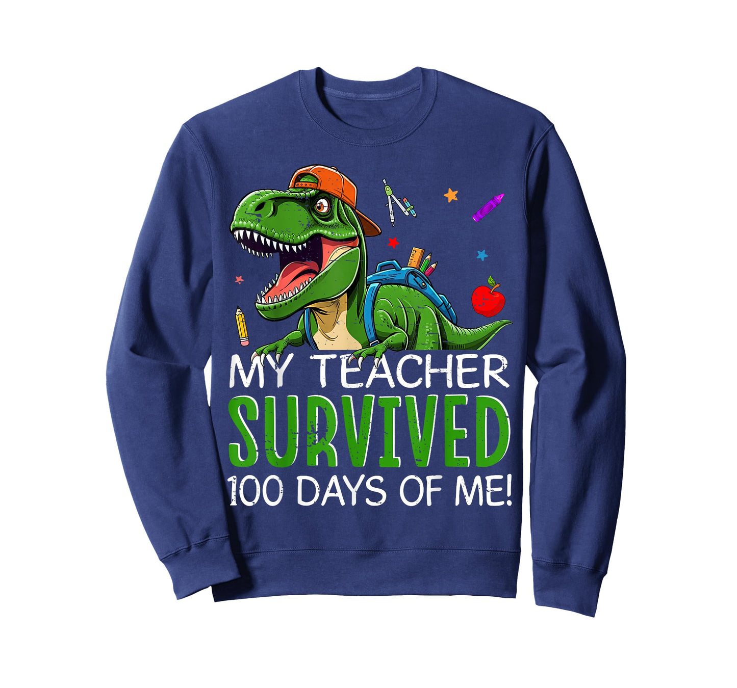 100th Day of School Dino Kids Happy 100 Days Dinosaur T Rex T-Shirt