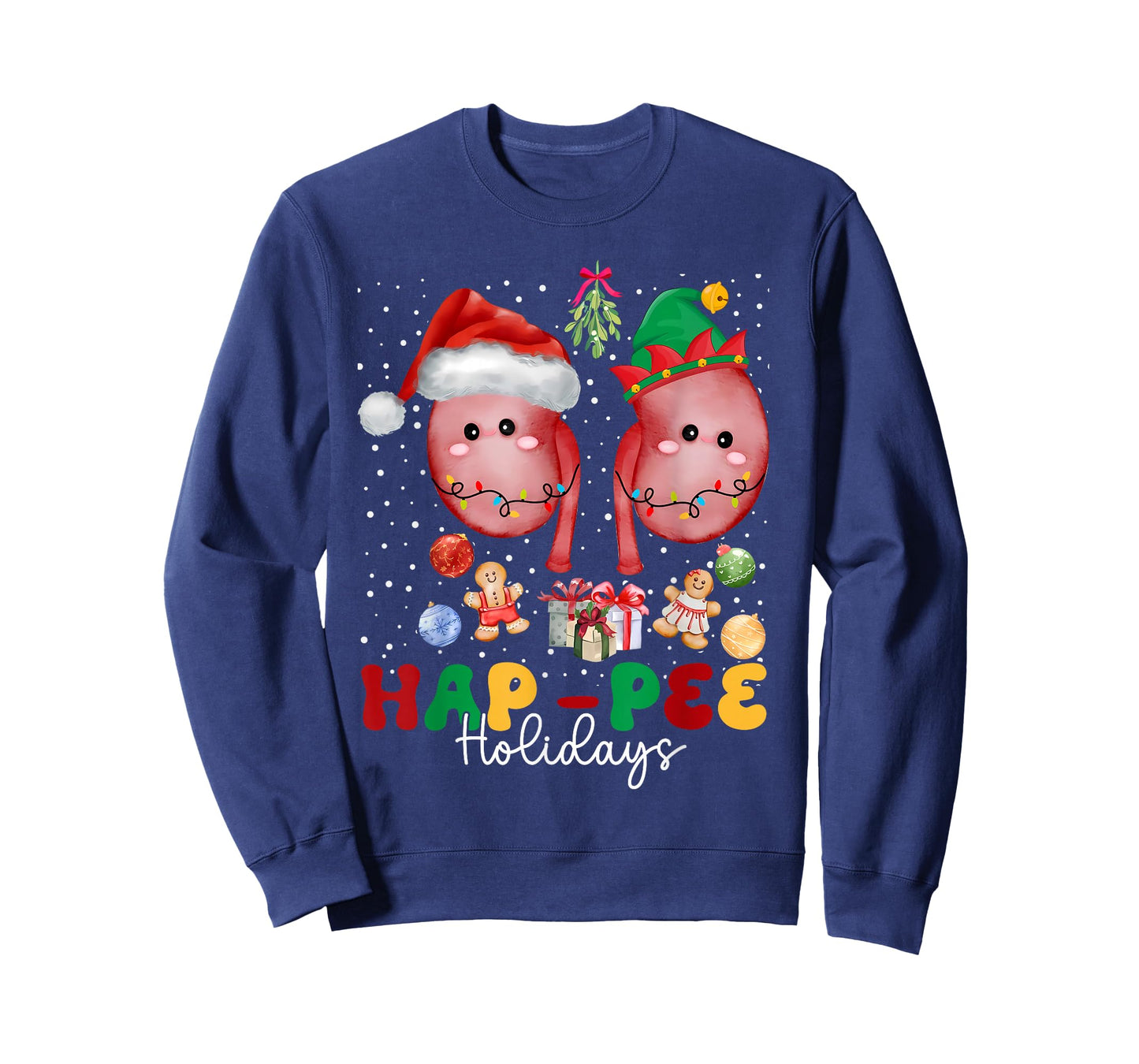 Hap Pee Holidays Christmas Shirt Dialysis Nurse Kidney Xmas T-Shirt