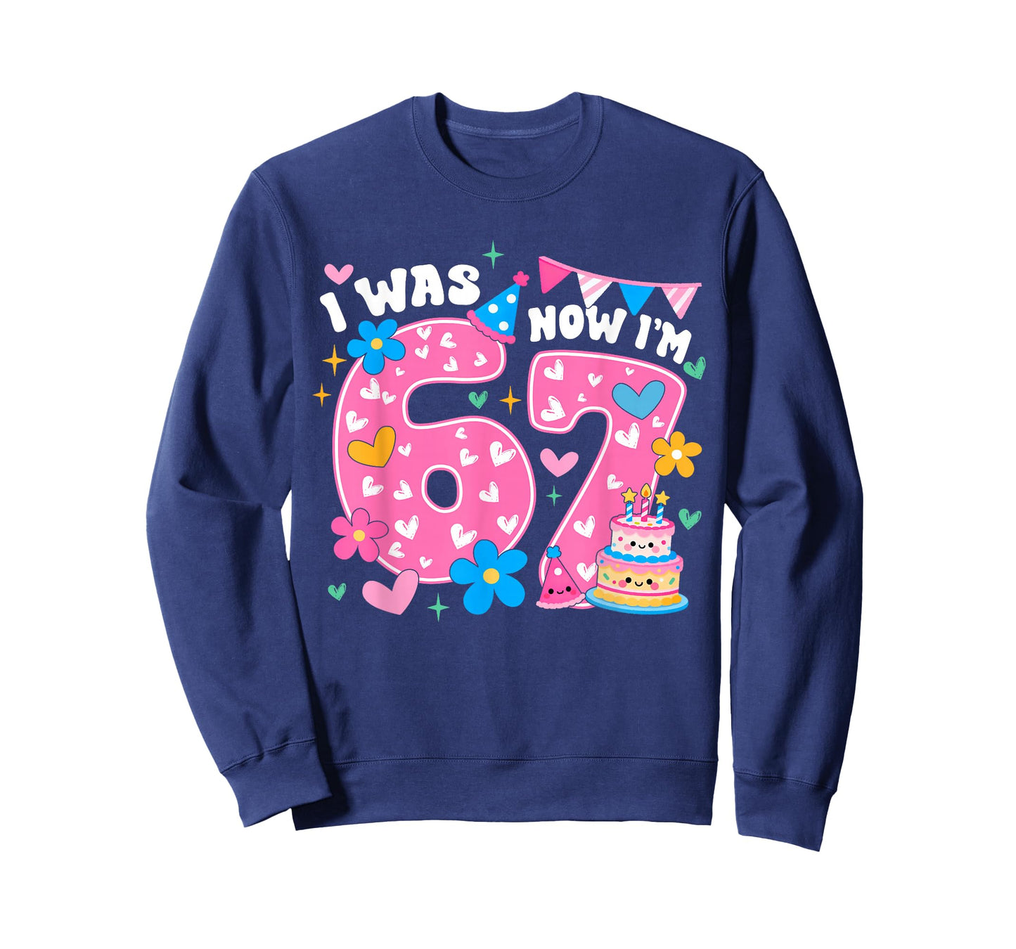 I was 6 Now I'm 7 Six Seven Birthday Girls 7th B-Day 67 Meme T-Shirt