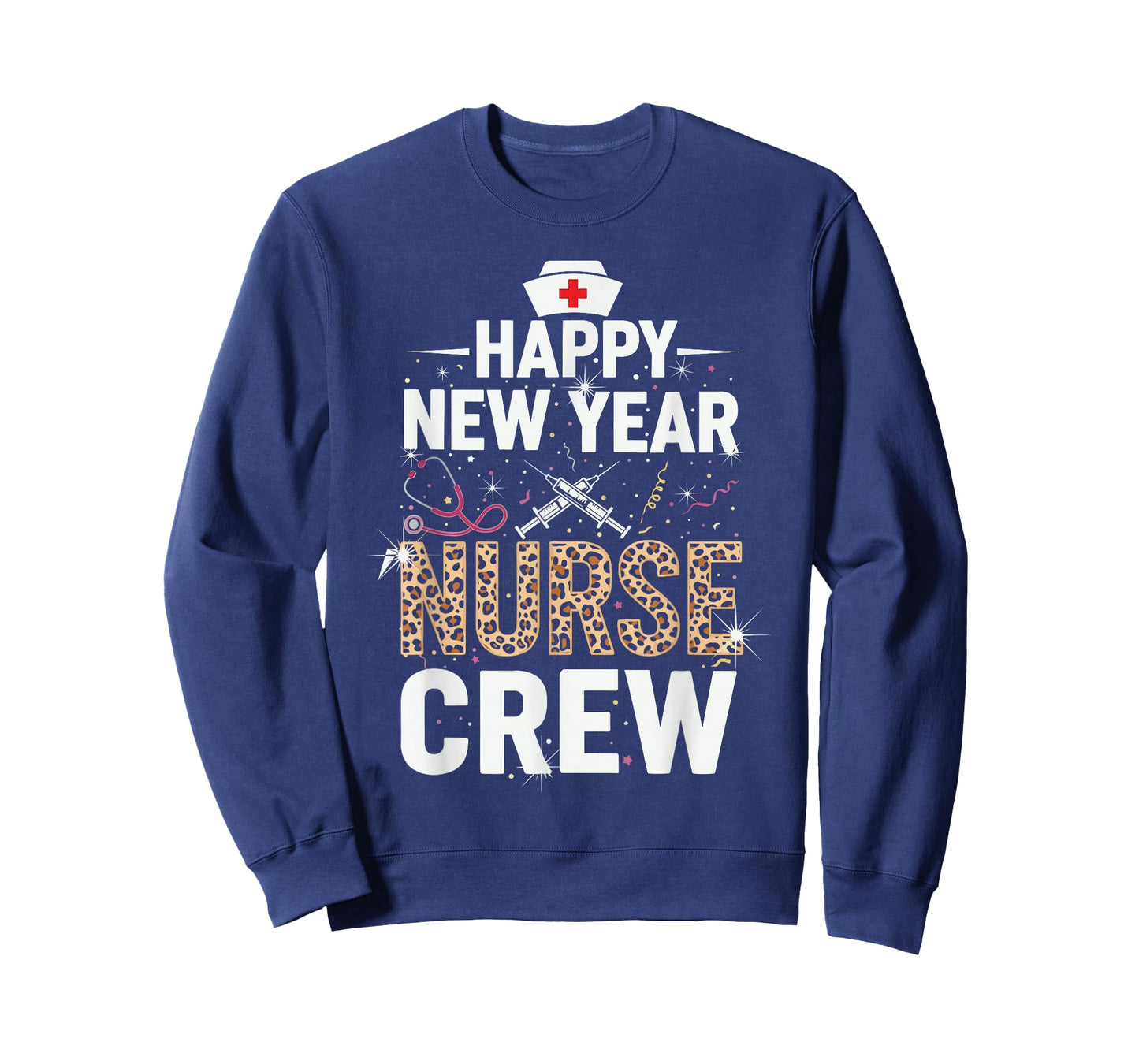 Happy New Year Nurse Leopard Print Stethoscope NYE 2026 T-Shirt
