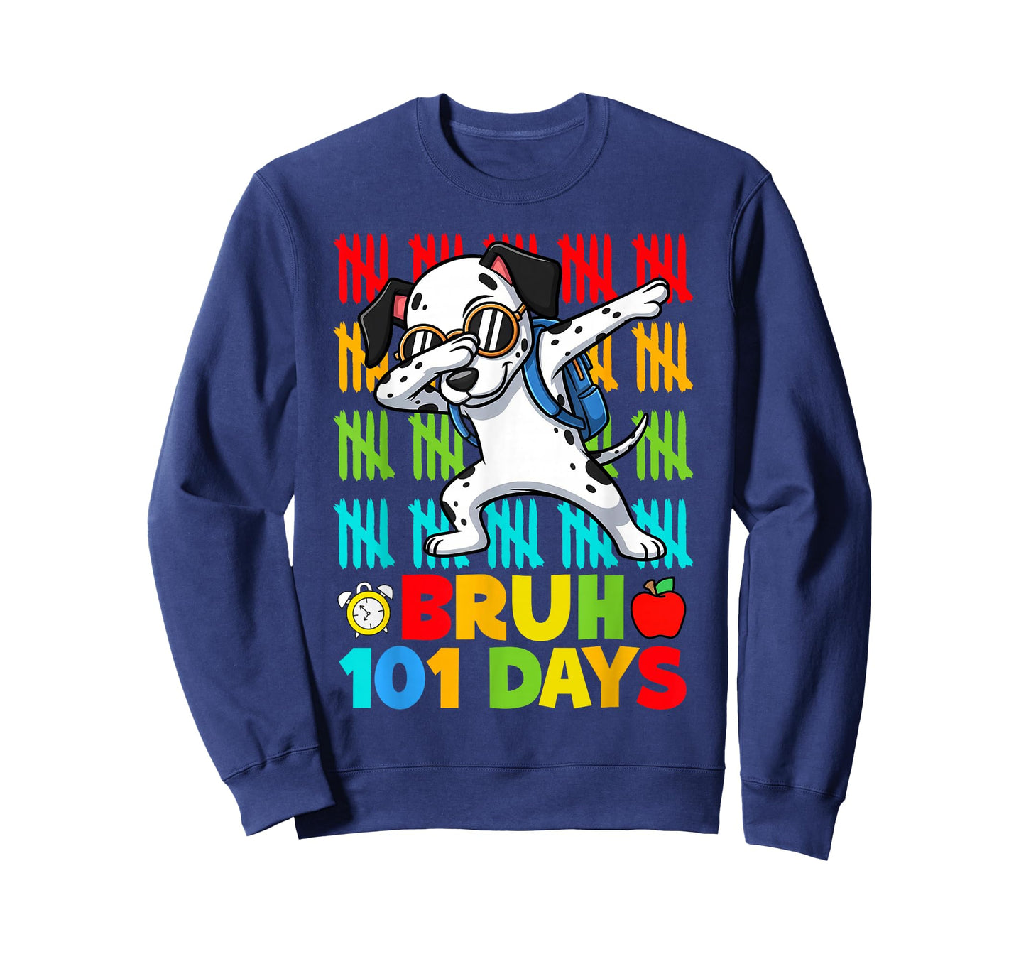 Bruh 100 Days of School Dalmatian Dog Boys 100 Days Smarter T-Shirt