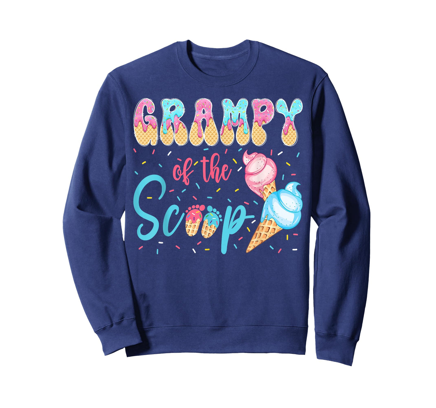 Grampy of The Scoop Ice Cream Gender Reveal Baby Shower T-Shirt