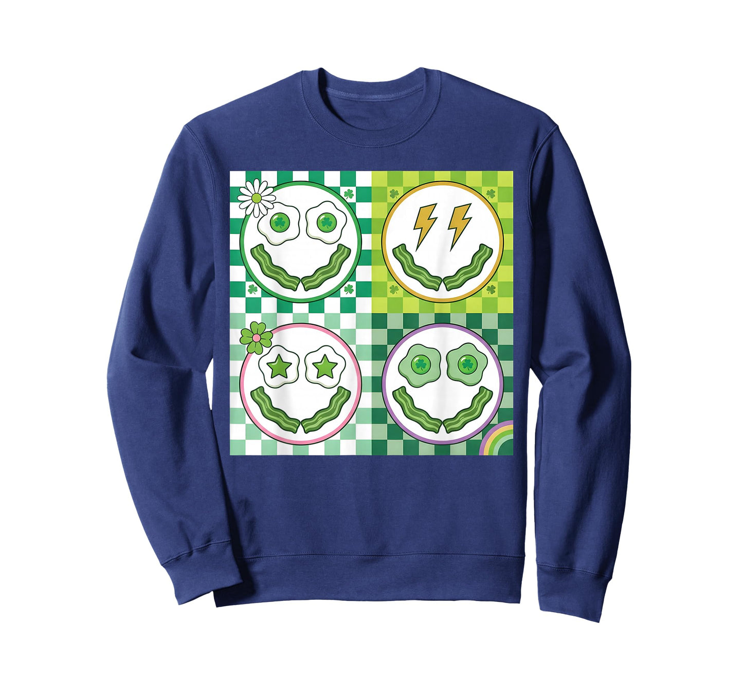 Green Smile Face Eggs and Bacon Breakfast St Patricks T-Shirt