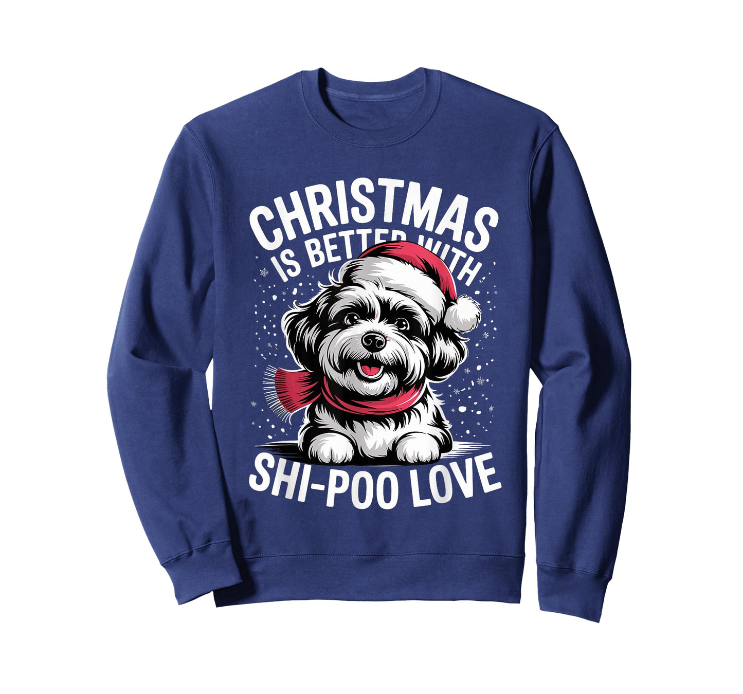 Cute Xmas Puppy Dog Christmas is Better with Shi-Poo Love T-Shirt
