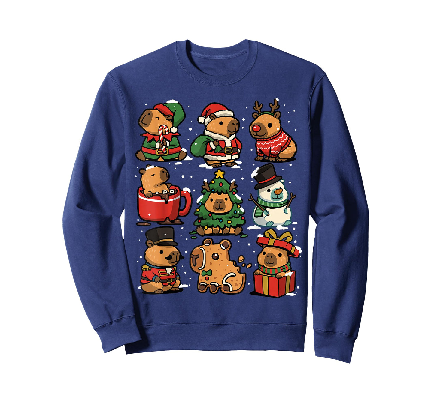 Christmas Capybara Funny Cappy Xmas Family Capybaras Winter T-Shirt