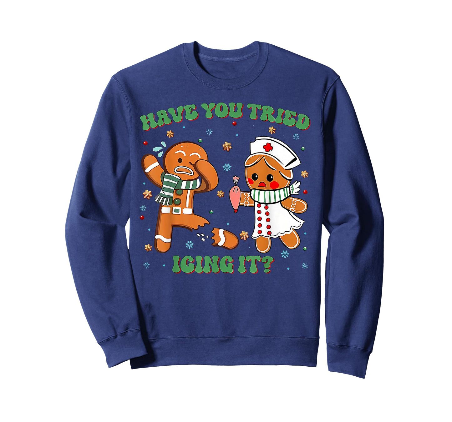 ICU Nurse Christmas Cute Gingerbread Have You Tried Icing It T-Shirt