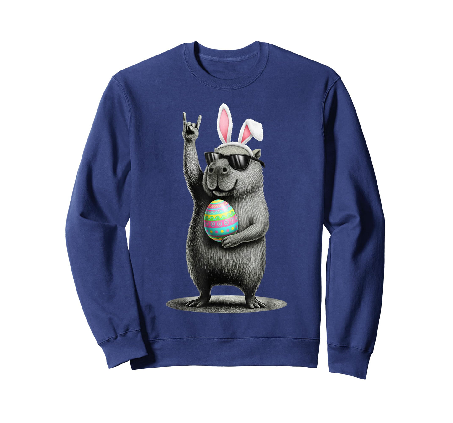 Retro Capybara Rock Music Men Women Kids Funny Easter Day T-Shirt