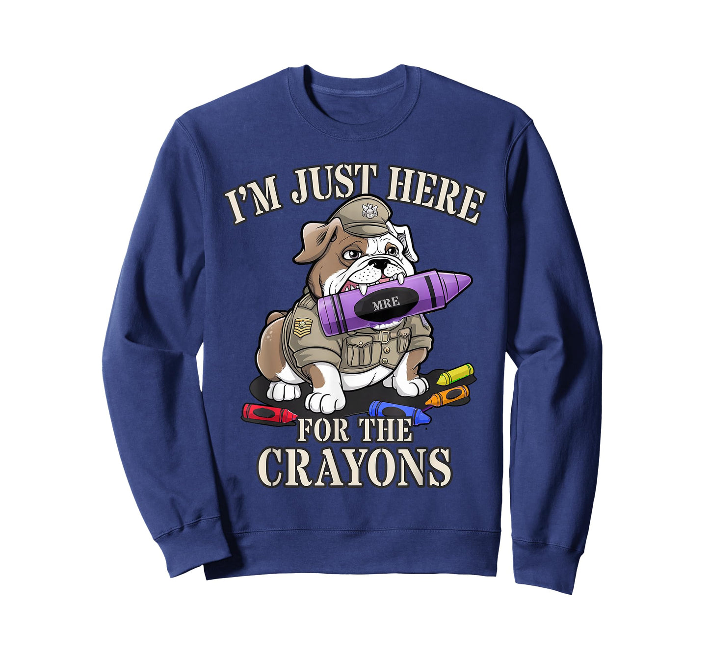 Sarcastic I'm JUST HERE for Crayons Veterans Family Military T-Shirt