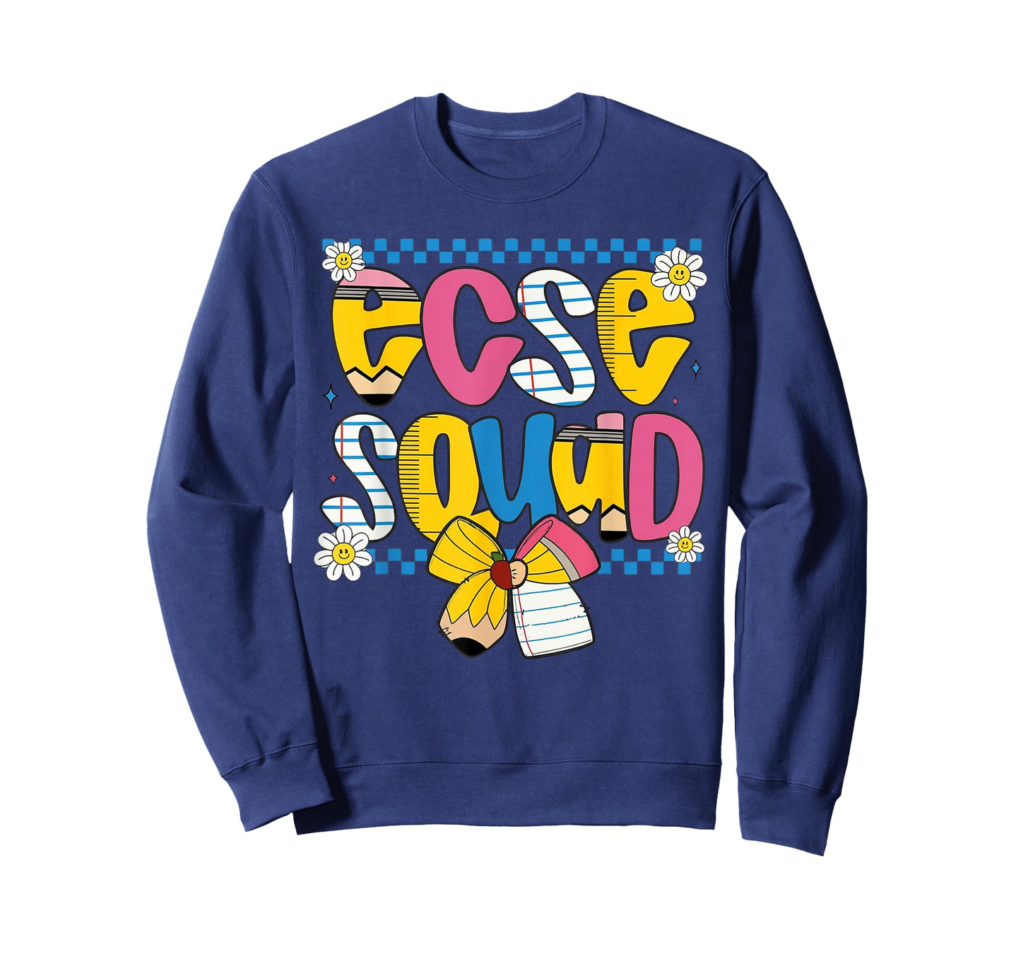 ECSE Squad Retro Rainbow Pencil Early Childhood Team T-Shirt