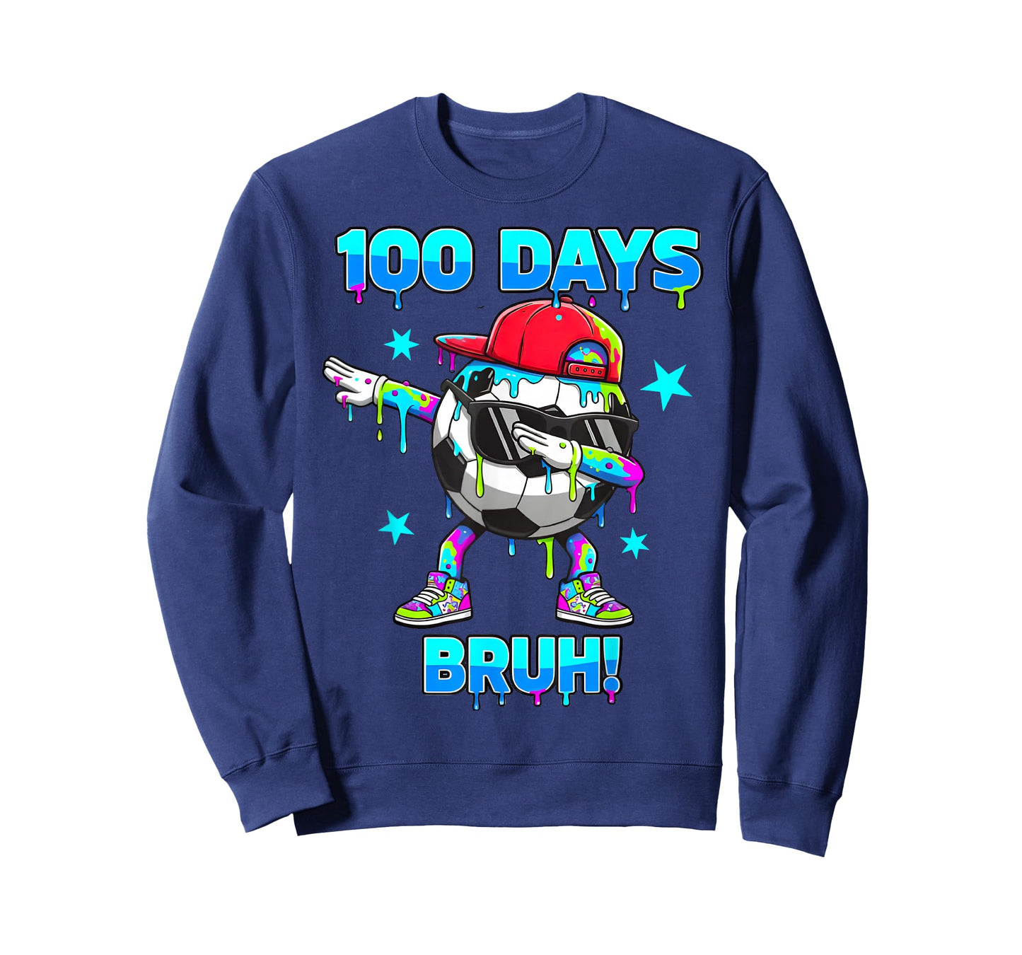 100 Days Bruh Youth Boys Soccer Dabbing 100th Day of School T-Shirt