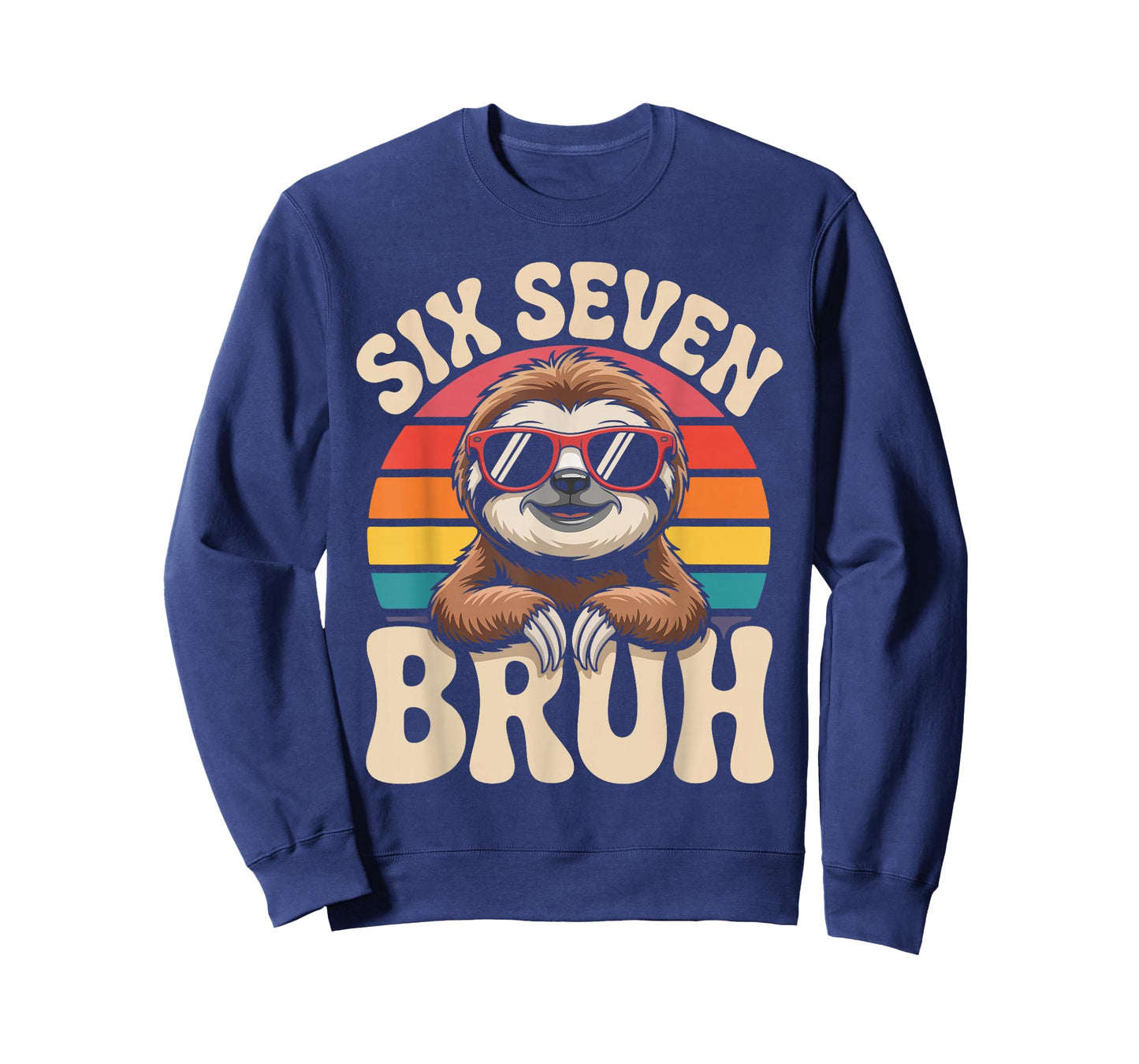 Six Seven Bruh Sloth Retro Vintage Funny 67 Meme Kids T-Shirt