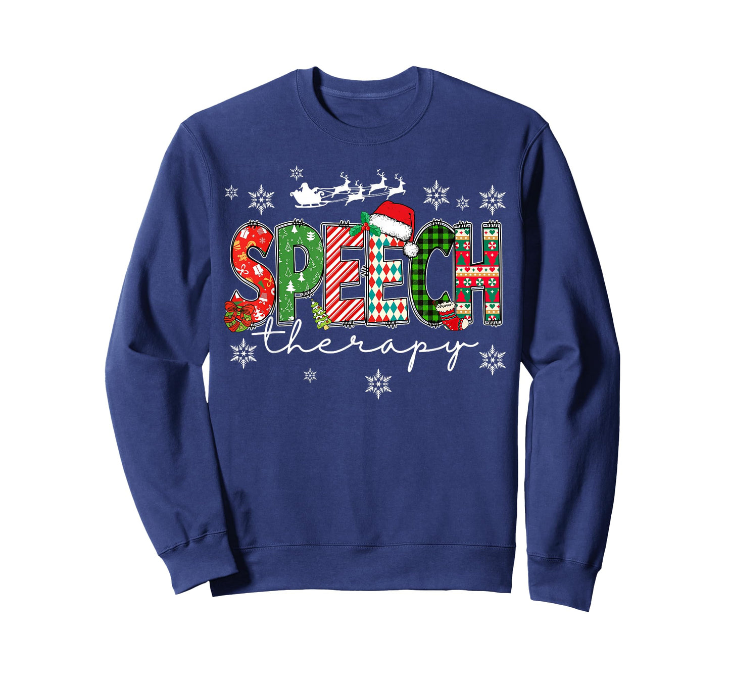 Speech Therapy Christmas Sweater Santa Holiday Fun T-Shirt