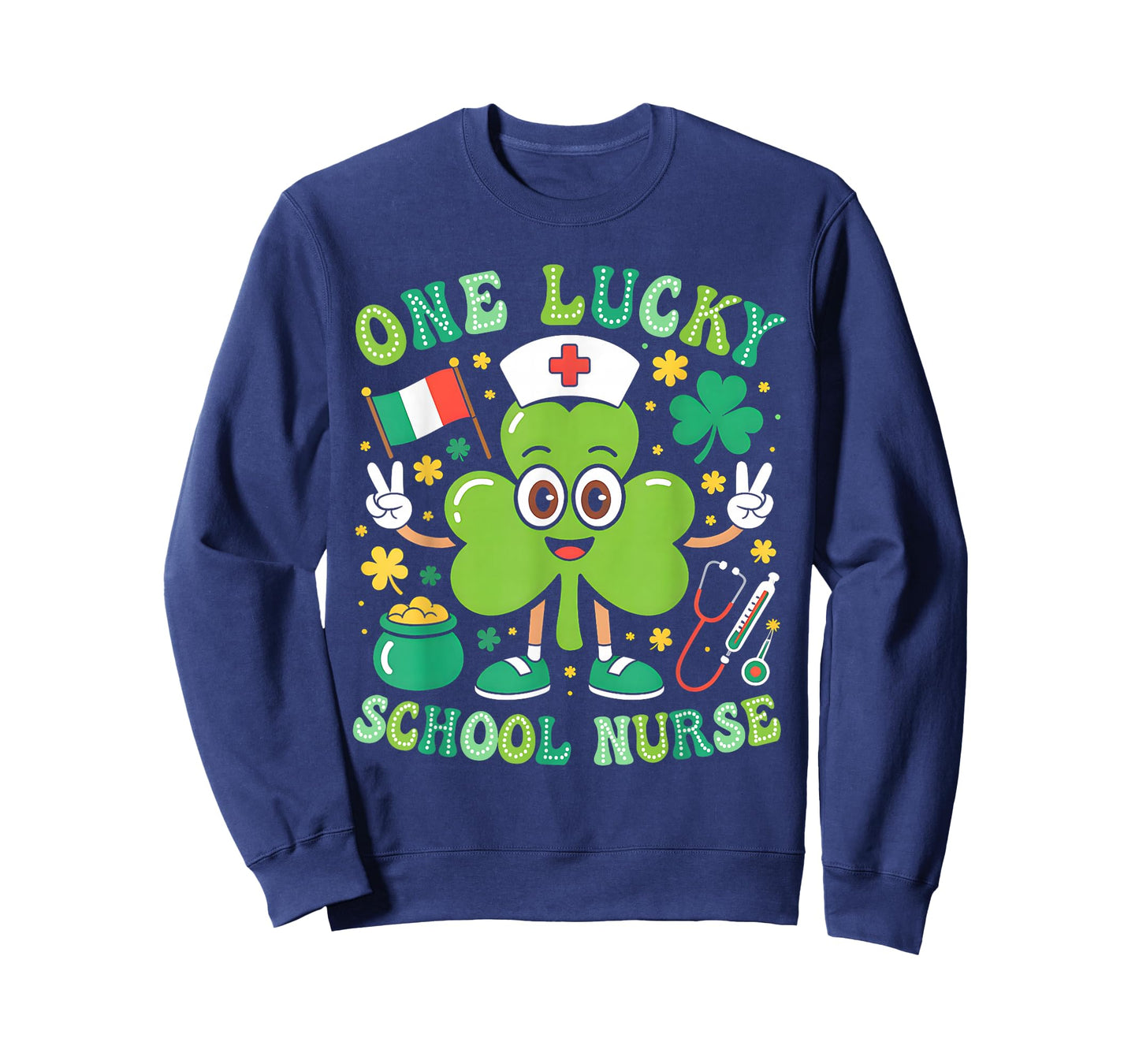 One Lucky School Nurse St Patrick's Day Shamrock Irish Women T-Shirt