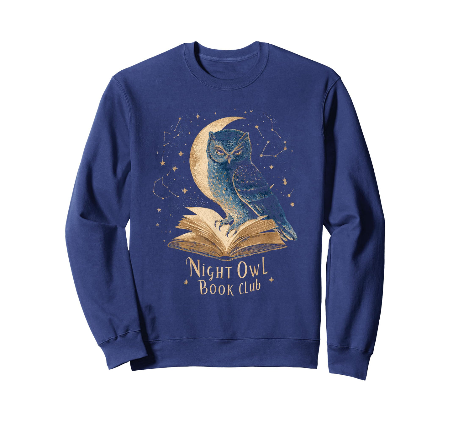 Night Owl Book Club Crescent Moon Womens Late Night Reading T-Shirt