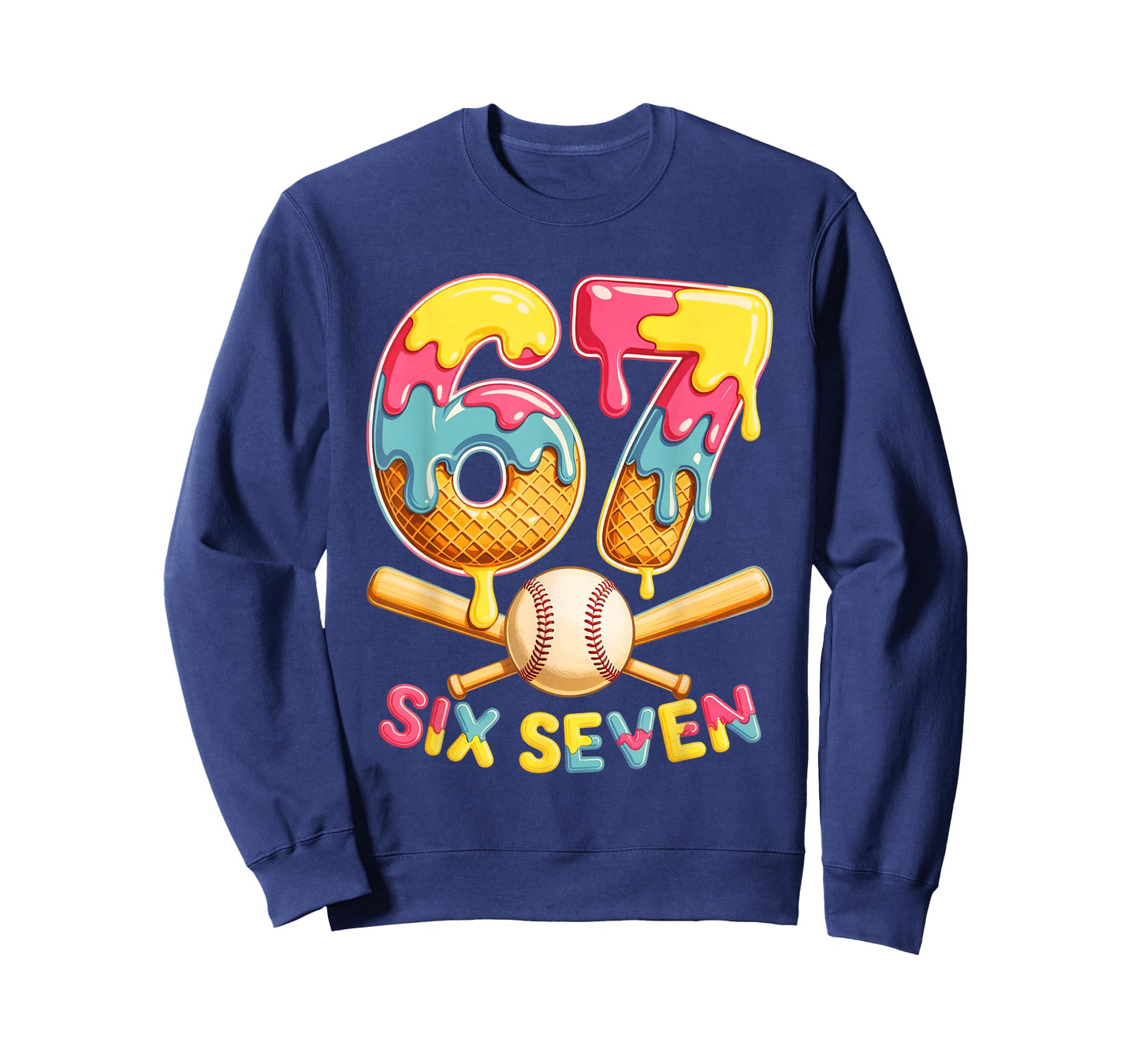 Baseball Drip Ice Cream Number 67 Player Lifestyle T-Shirt