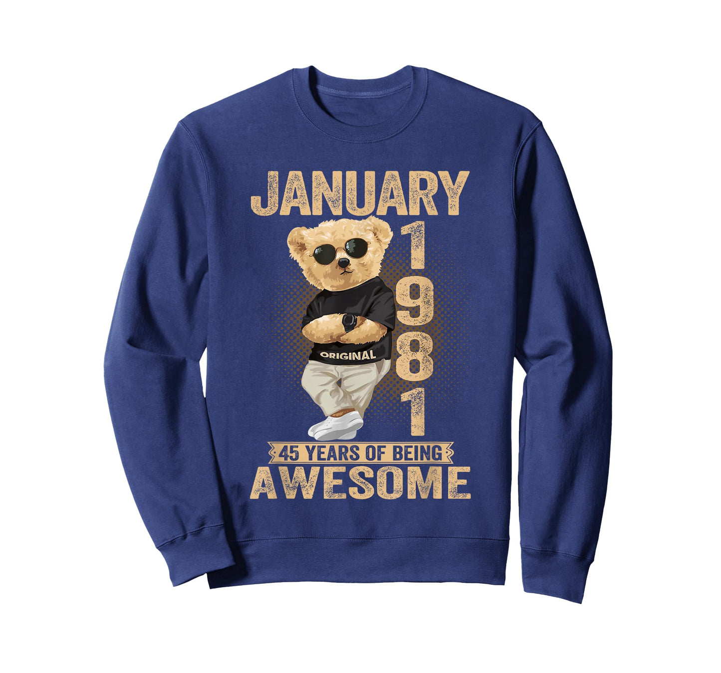 45 Year Old January 1981 Teddy Bear 45th Birthday Men Women T-Shirt