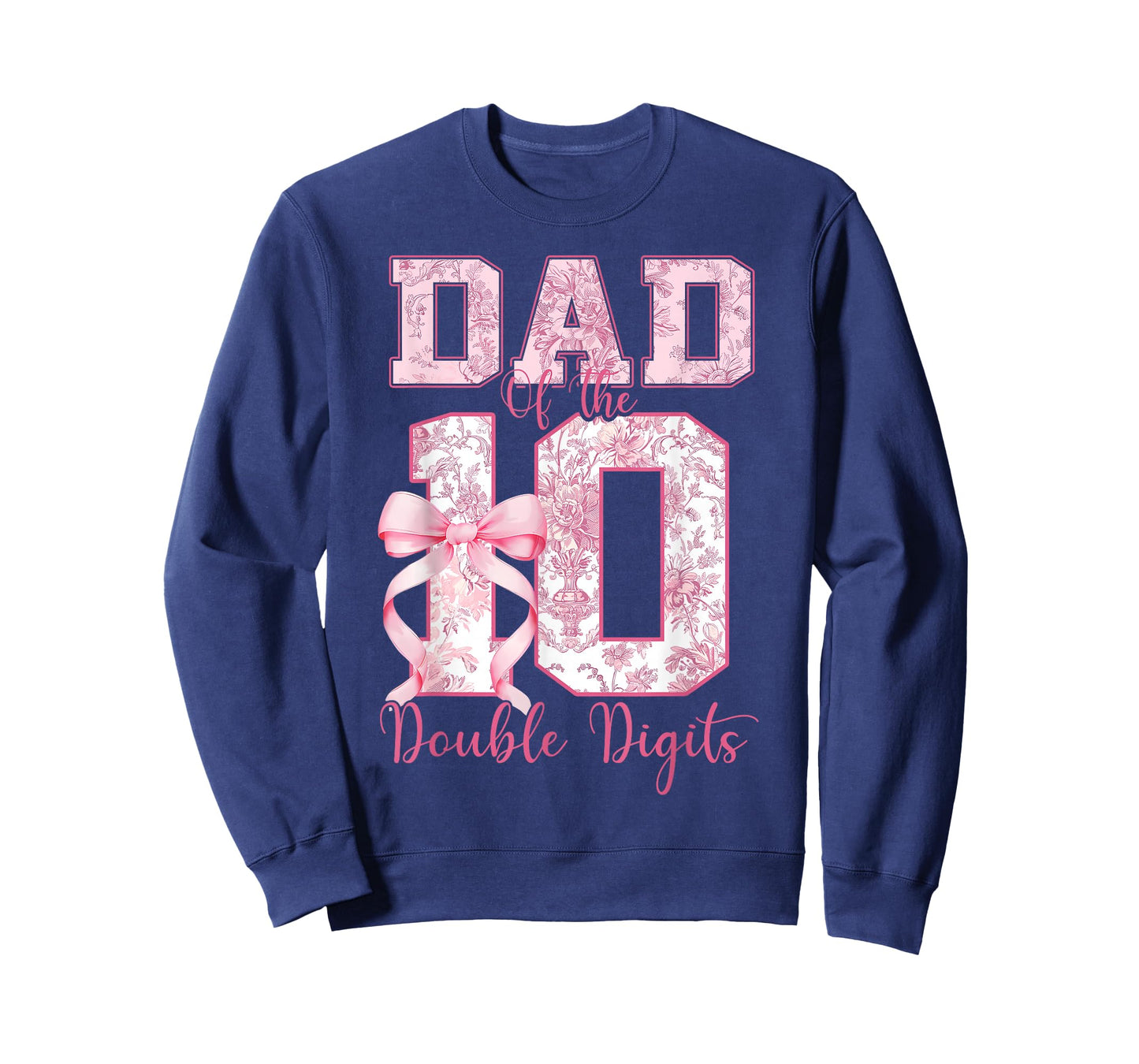 Dad of The 10th Birthday Girl Pink Coquette Bow 10 Years Old T-Shirt
