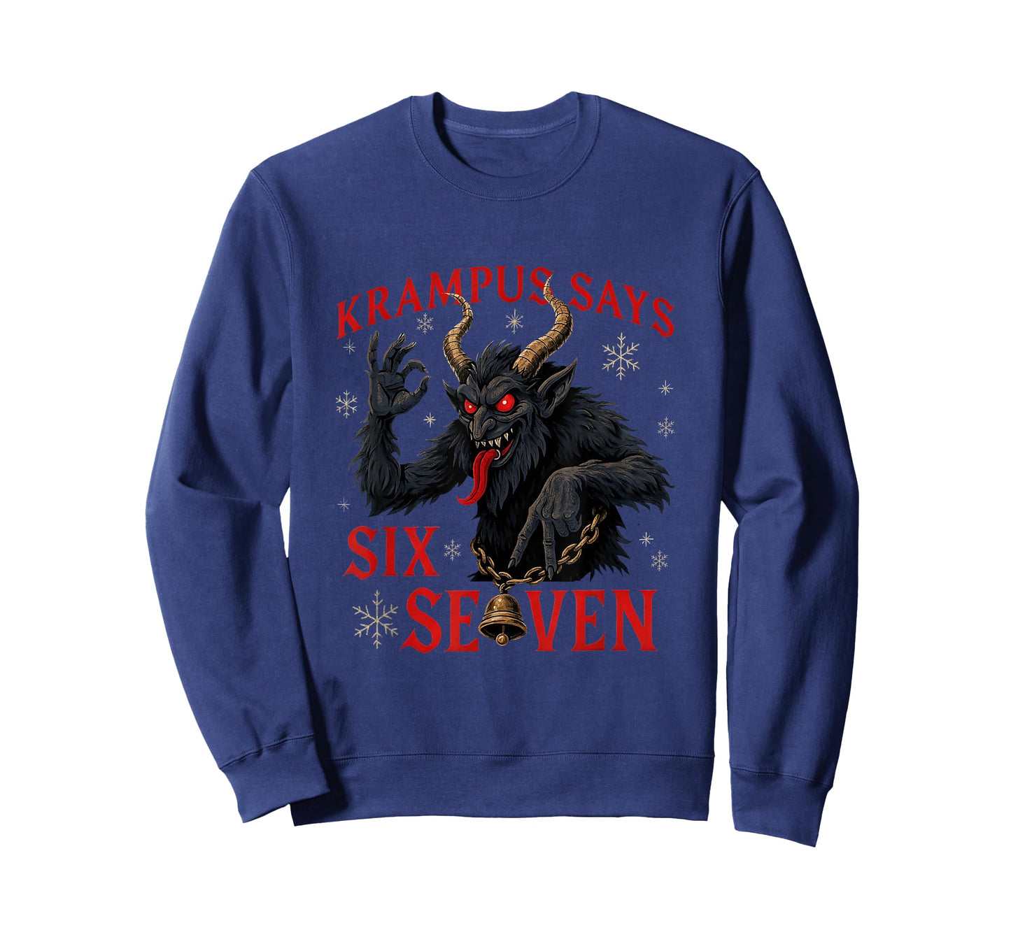 Funny Krampus Says Six Seven 6 7 Meme Christmas Xmas Horror T-Shirt
