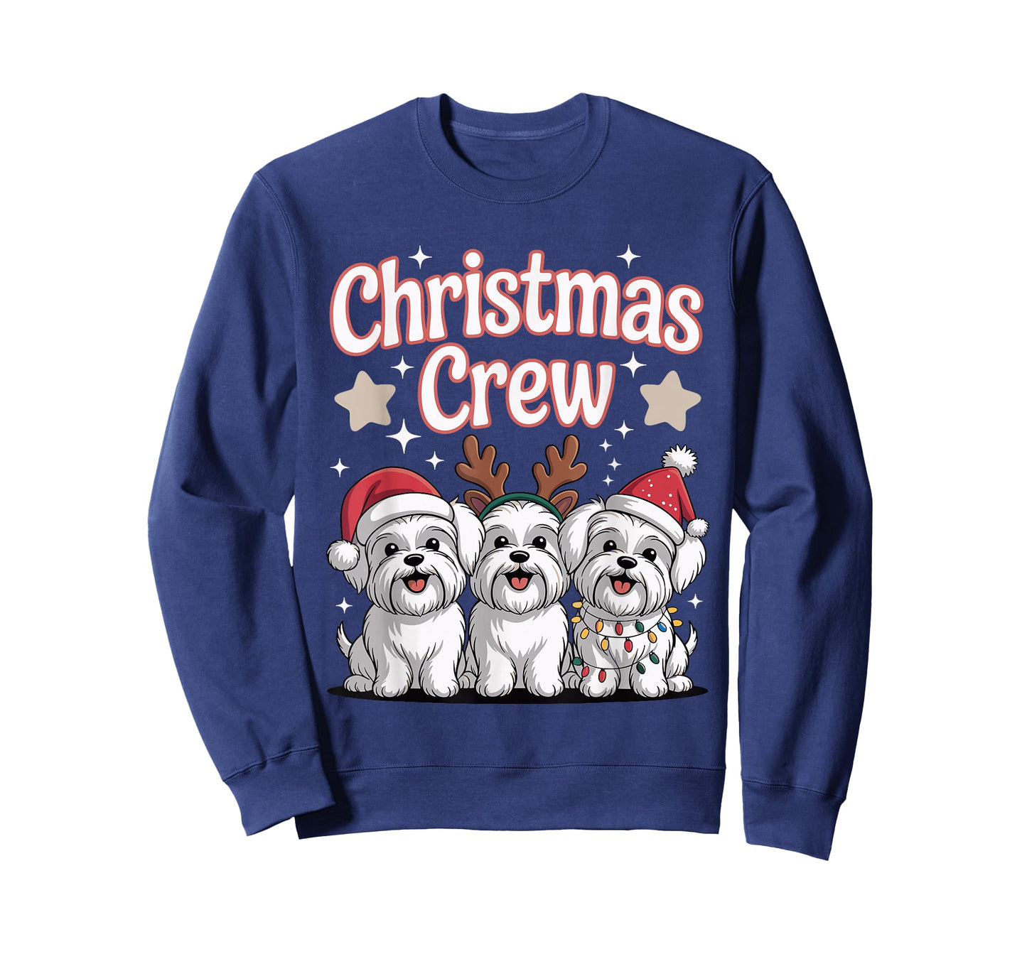 Christmas Crew Xmas Puppy Dog Breed Funny Christmas Maltese T-Shirt