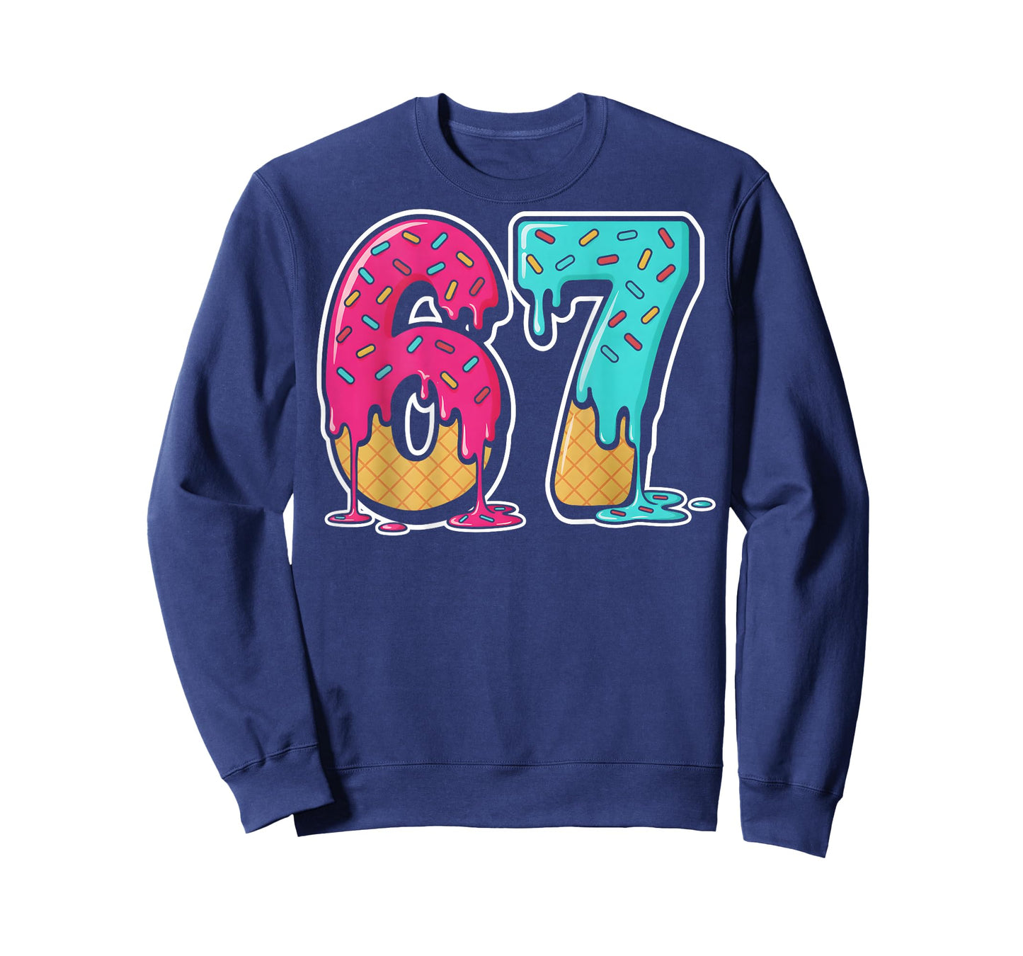 67 Ice Cream Drip Gen Alpha Slang Six Seven (On Back) T-Shirt