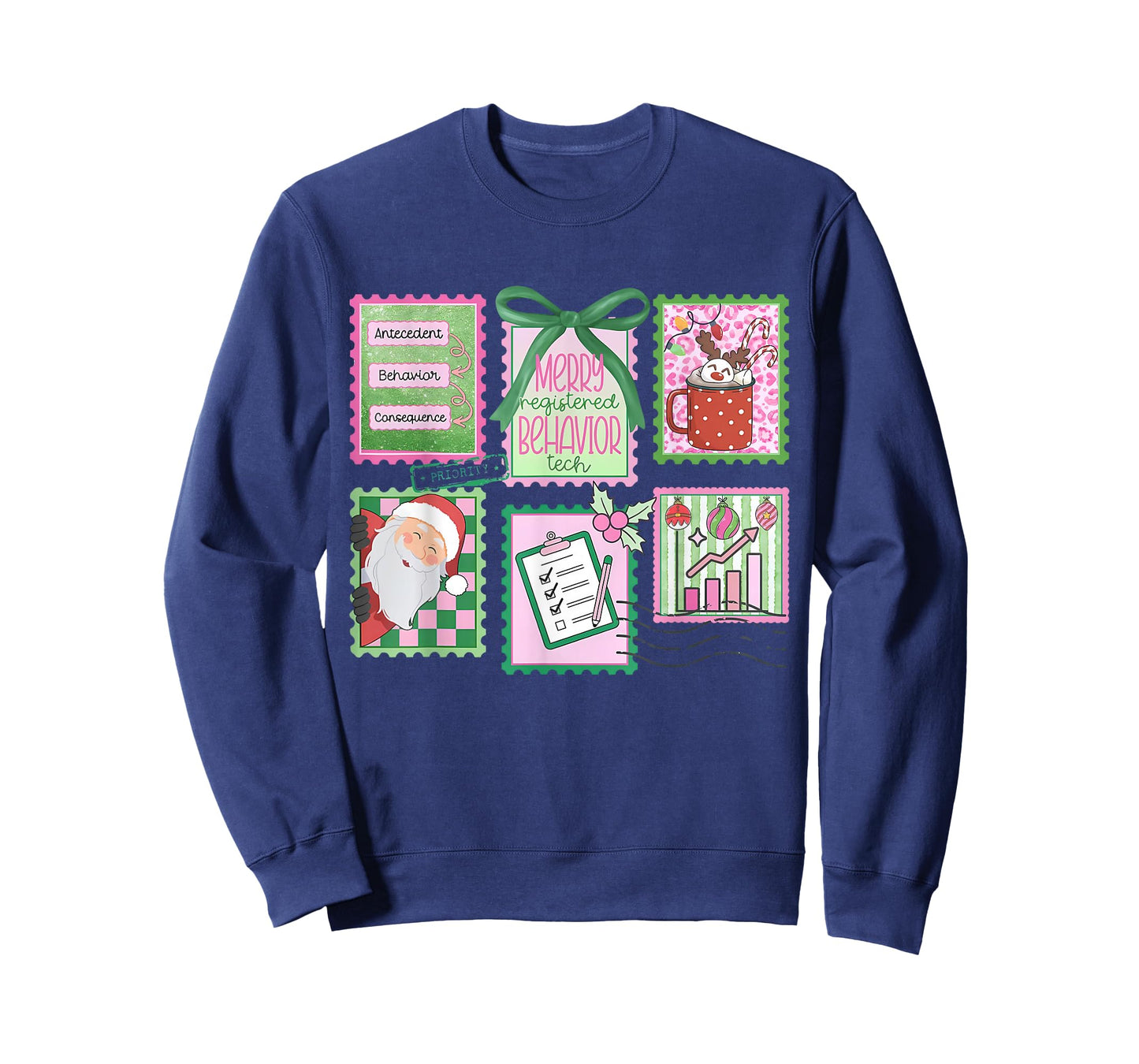 Stamp Bow RBT Registered Behavior Technician Christmas ABA T-Shirt