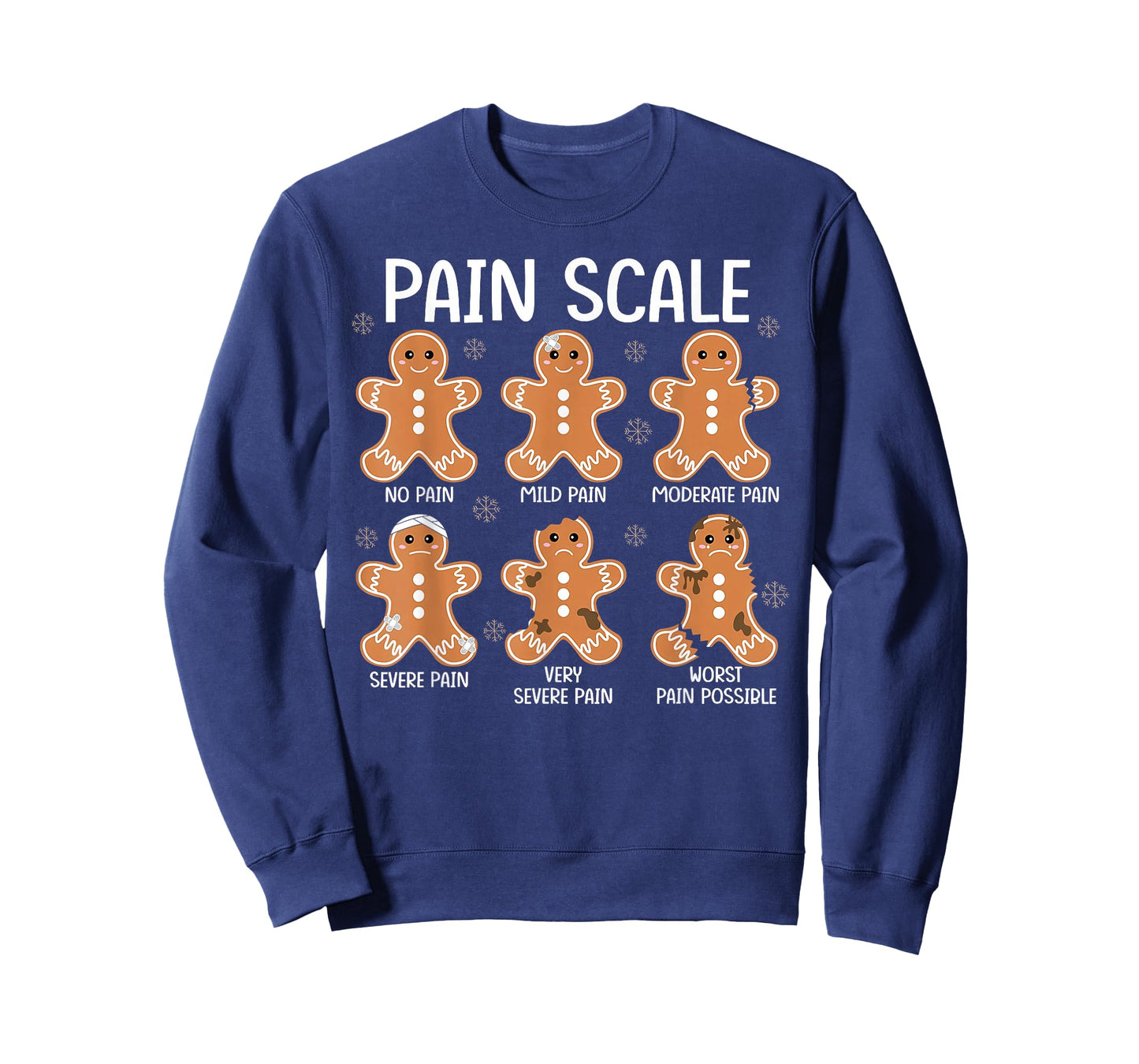 Pain Scale Funny Gingerbread Man Christmas Nurse Holiday T-Shirt