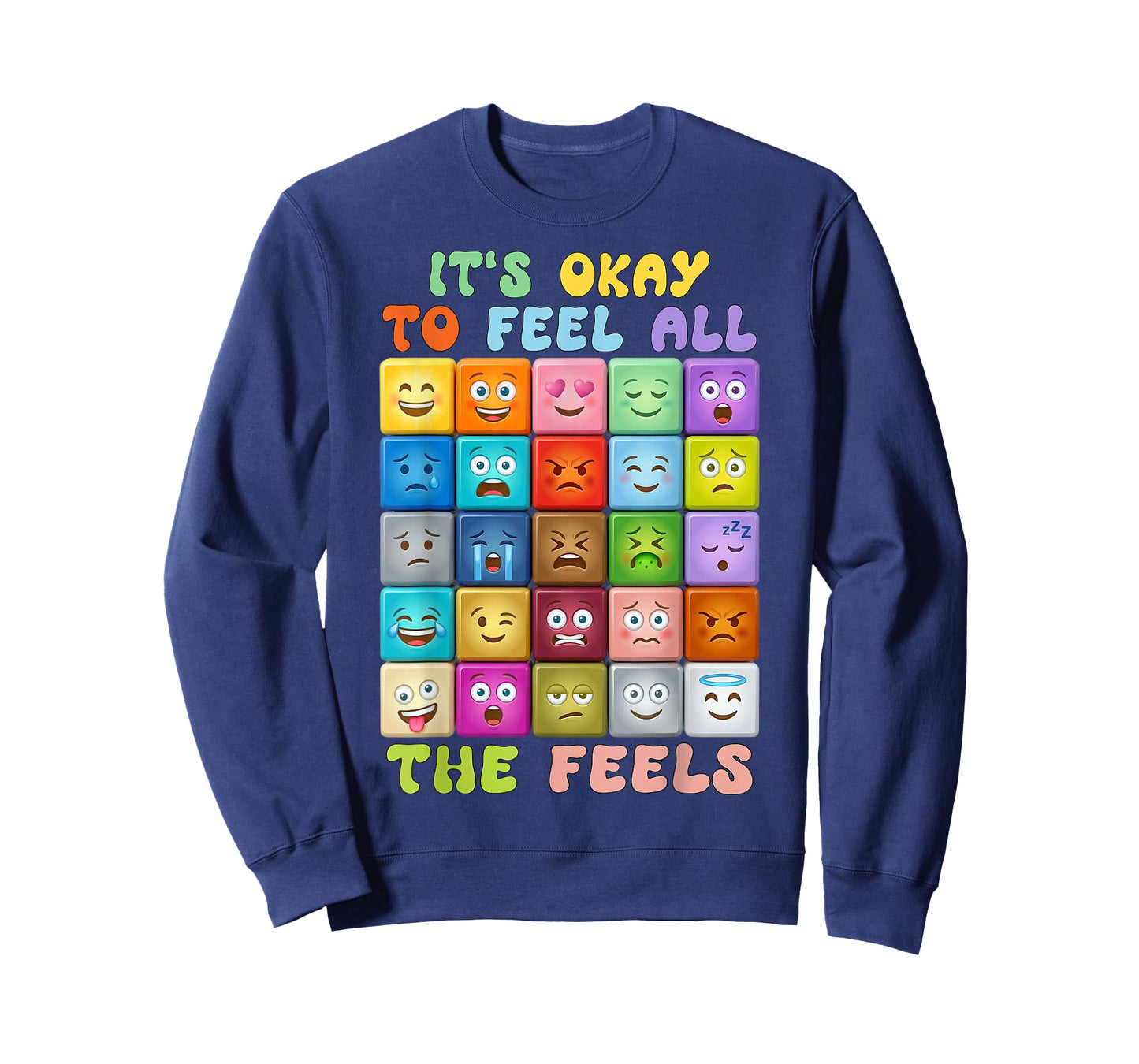 Its Okay to Feel All The Feels, Mental Health Self-Care Kids T-Shirt