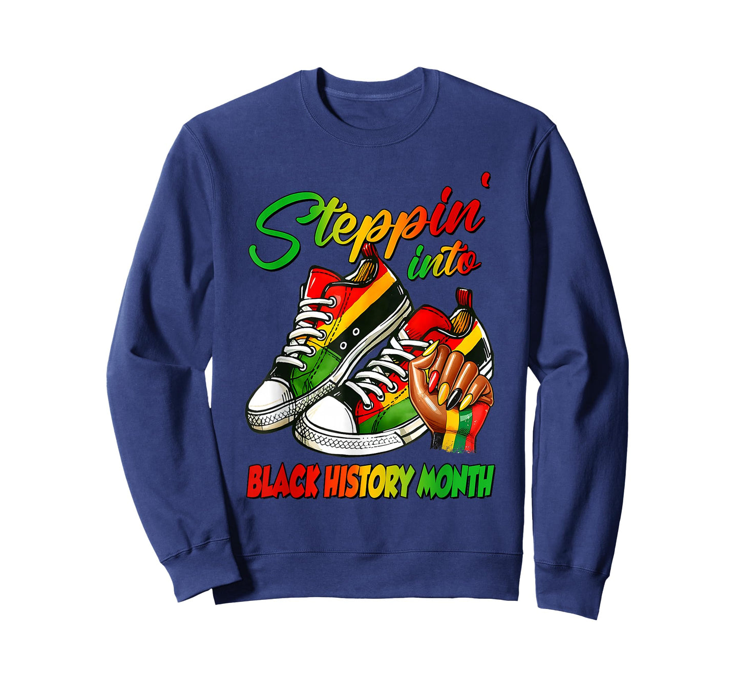 Stepping Into Black History Month Black Afro Woman Girls T-Shirt
