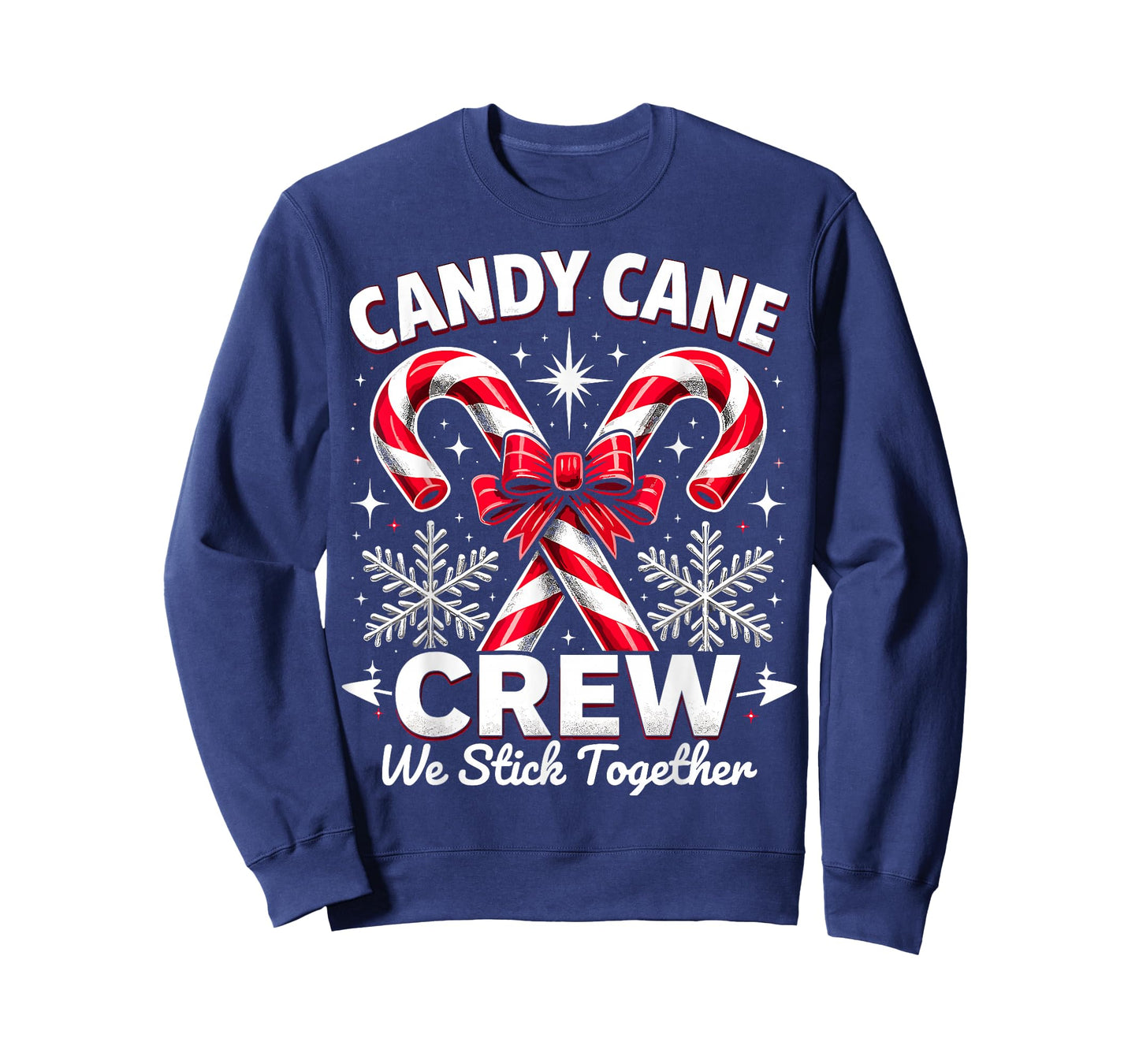 Candy Cane Crew We Stick Together Christmas Costume Xmas T-Shirt
