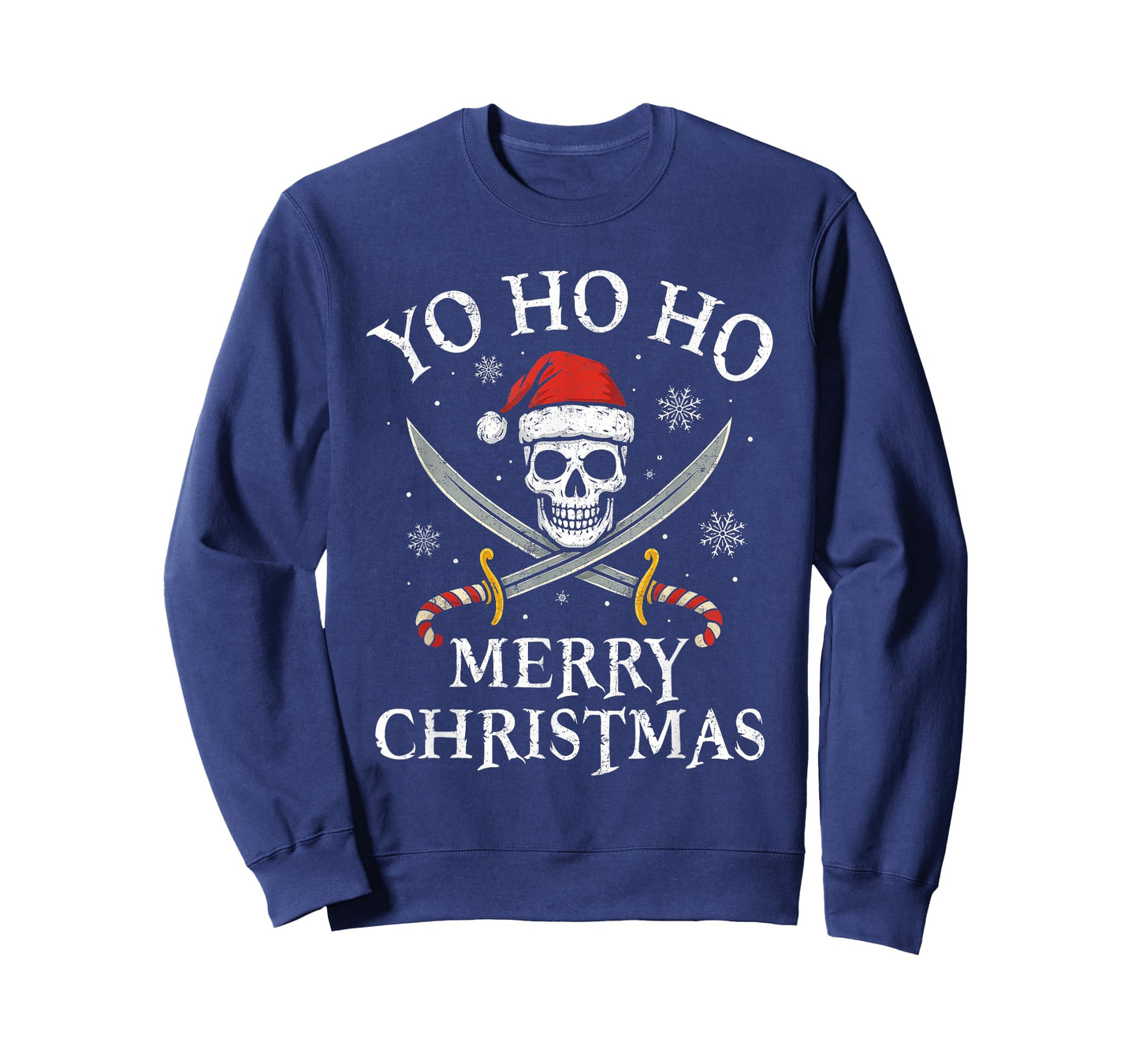 Yo Ho Ho Merry Christmas Holiday Pirate Santa Hat Boating T-Shirt