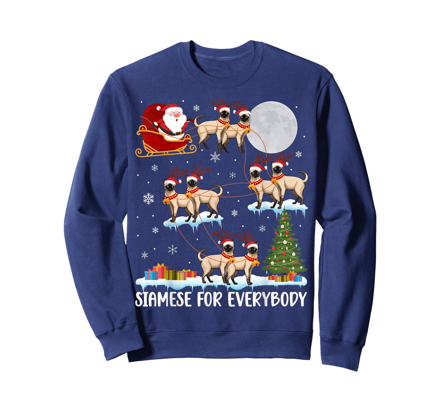 Siamese for Everybody Siamese Christmas Siamese Cat Xmas T-Shirt