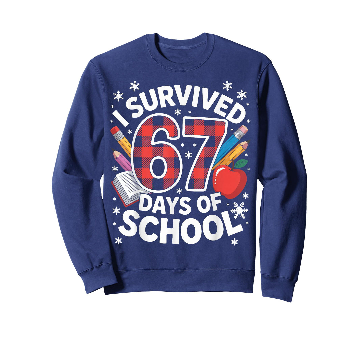 I Survived 67 Days of School Students Plaid Funny Six Seven T-Shirt